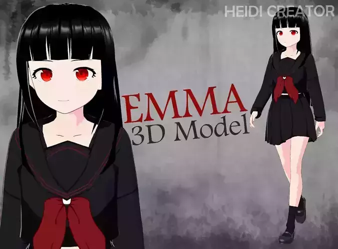 Emma 3D Cute Vtubing Model Avatar Low-poly 3D model