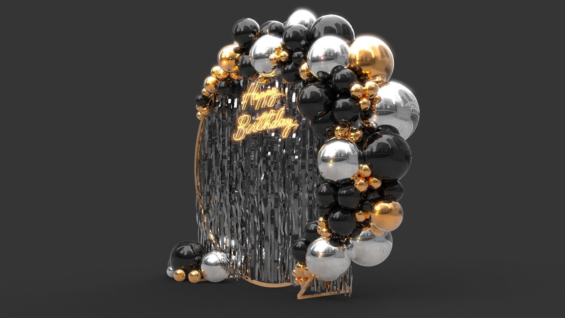 Balloon Arch 2 3D model_4