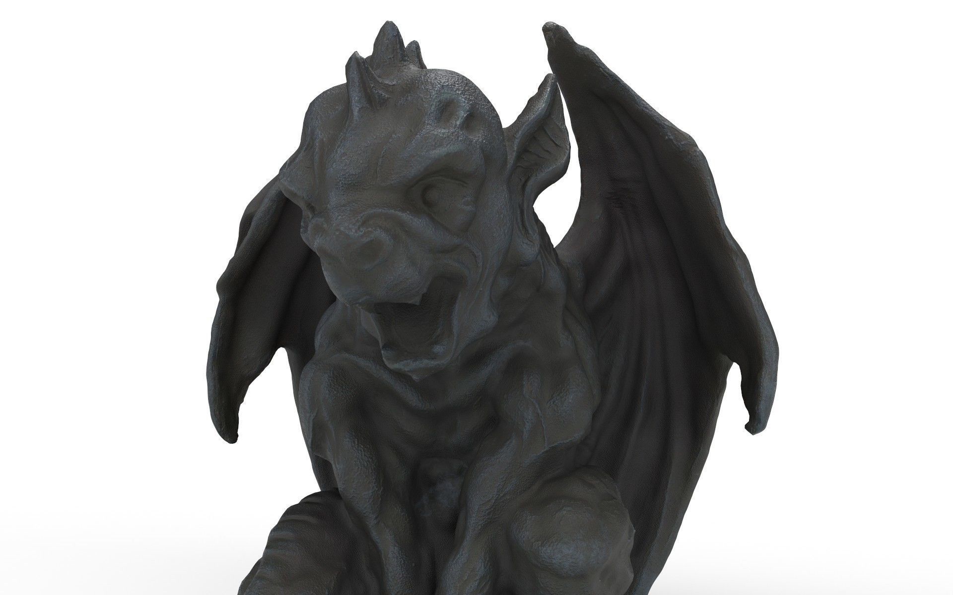 Bat statue Low-poly 3D model_8