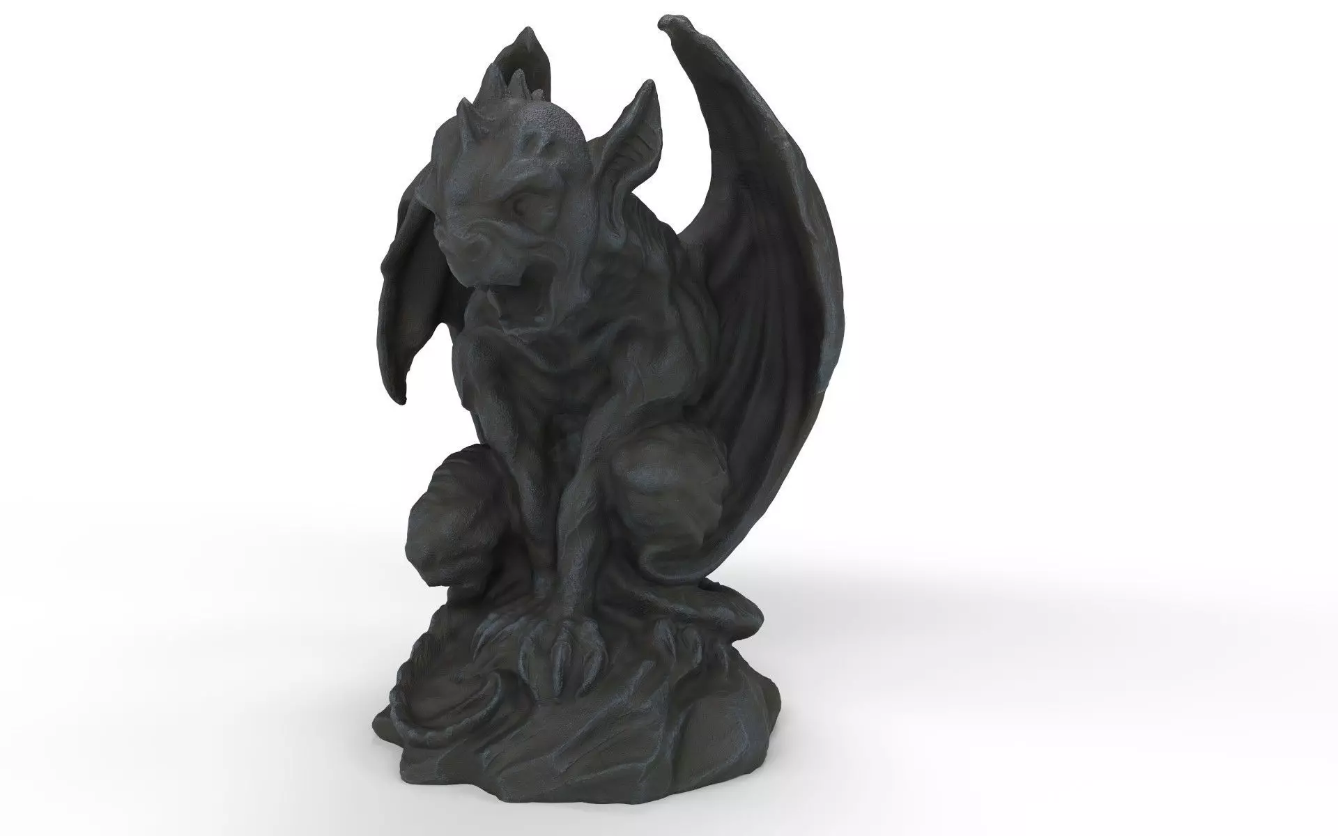 Bat statue Low-poly 3D model_0