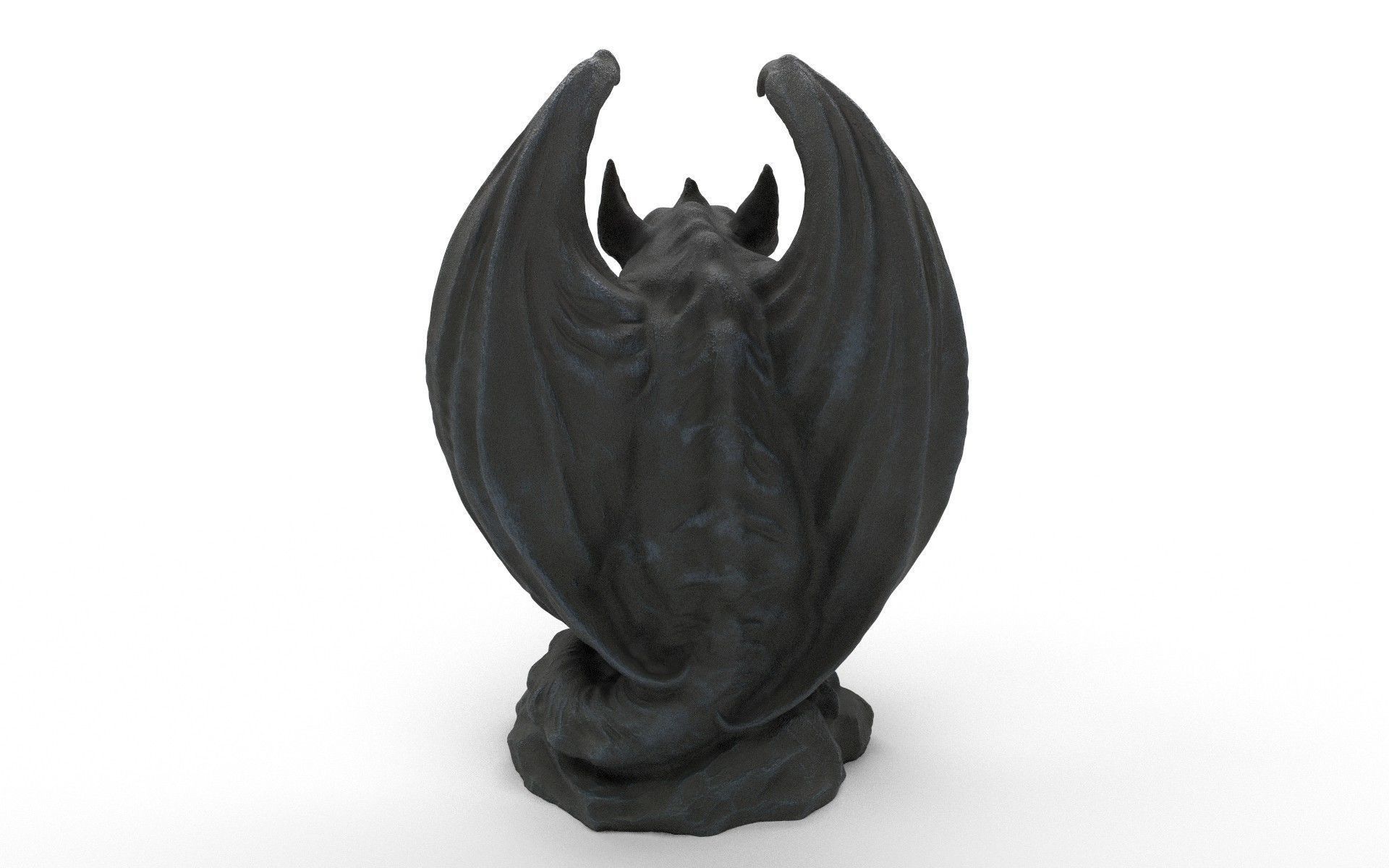 Bat statue Low-poly 3D model_6