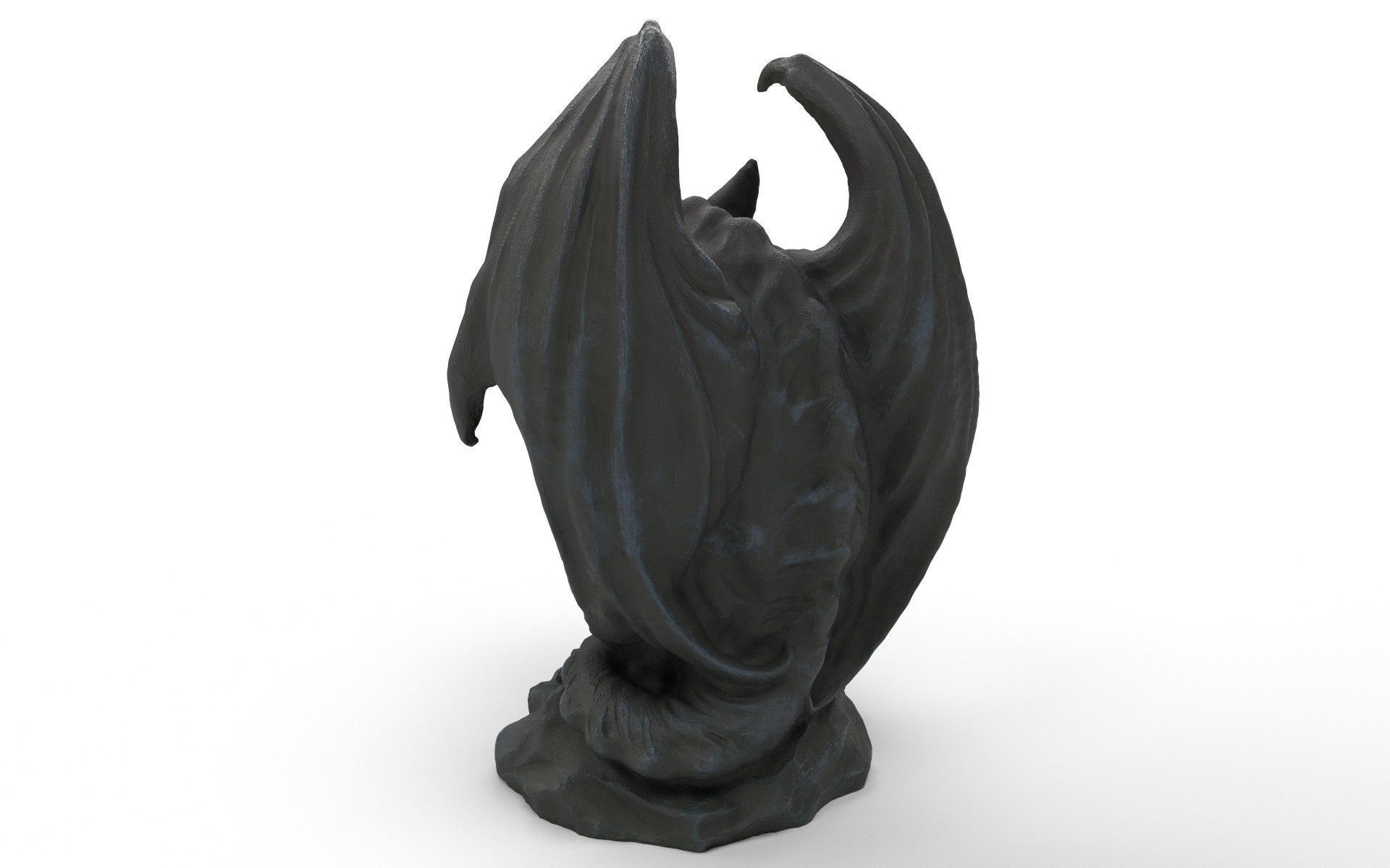 Bat statue Low-poly 3D model_7