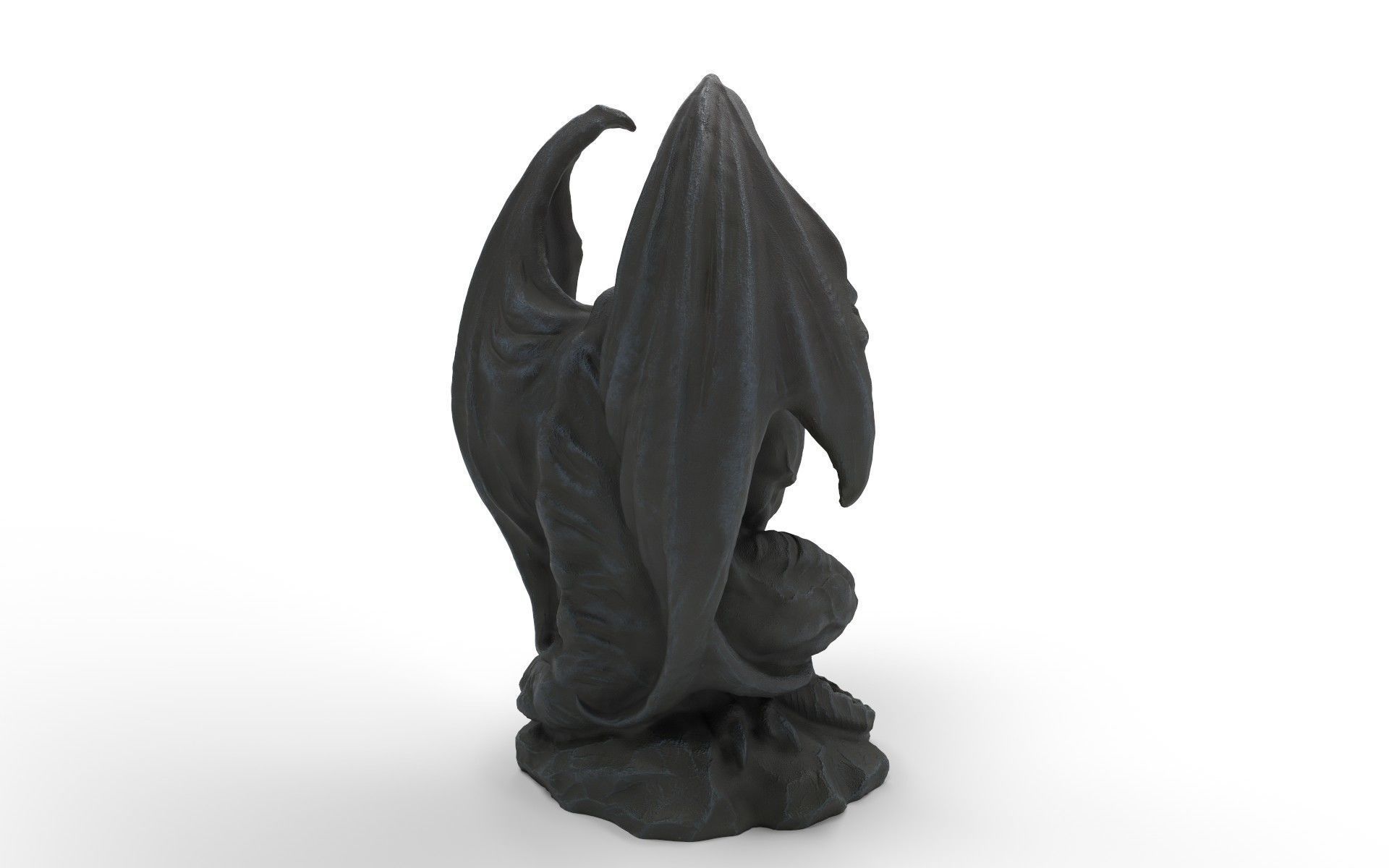 Bat statue Low-poly 3D model_5