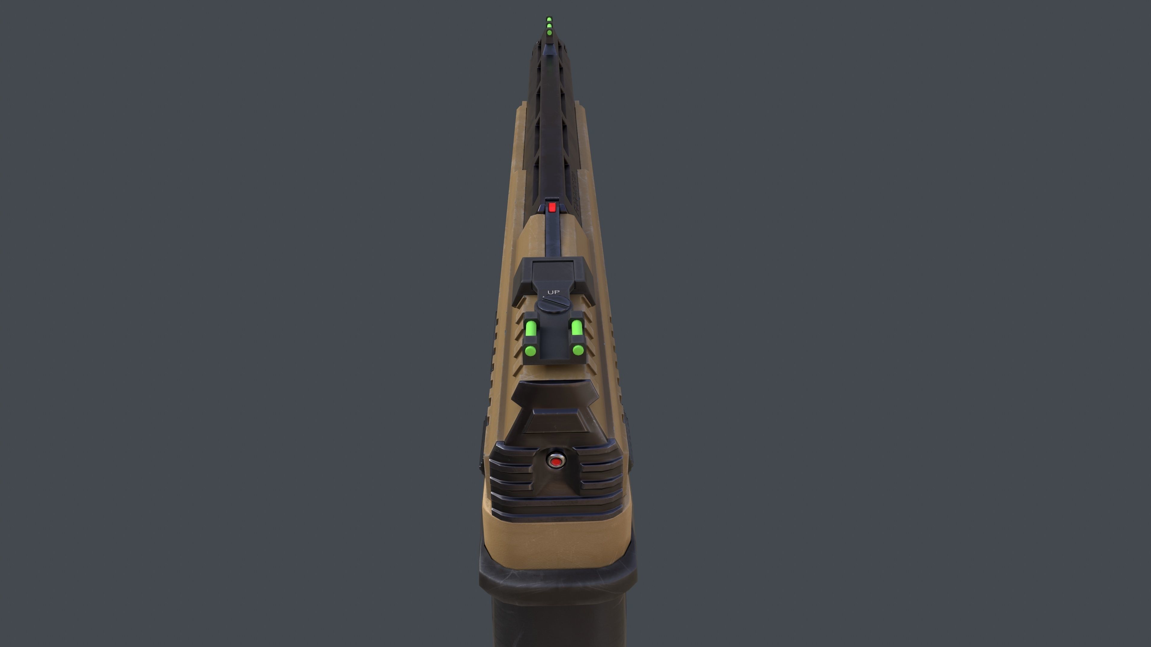 Pistol Long Range Coyote and Silencer Low-poly 3D model_9