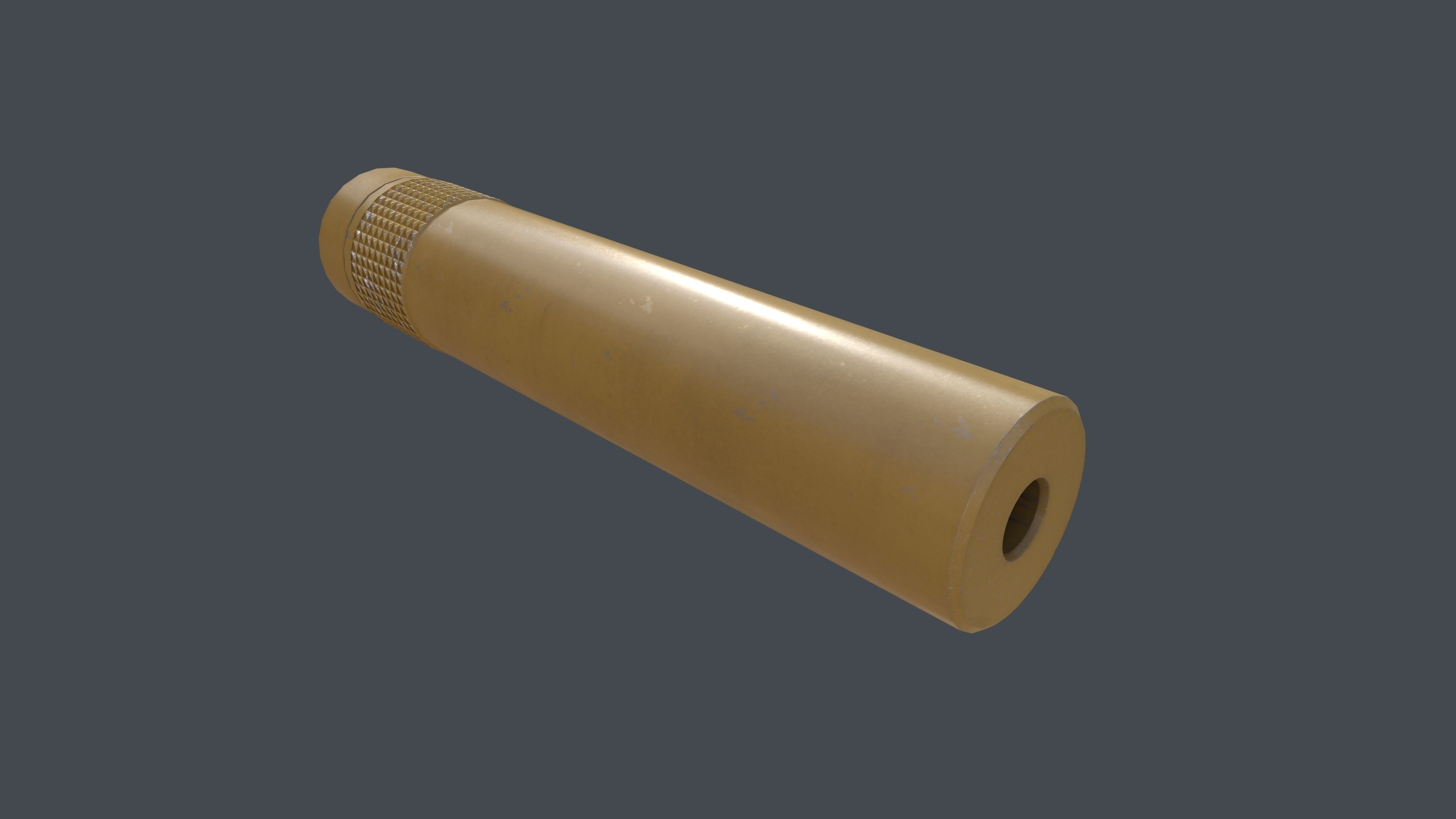 Pistol Long Range Coyote and Silencer Low-poly 3D model_28