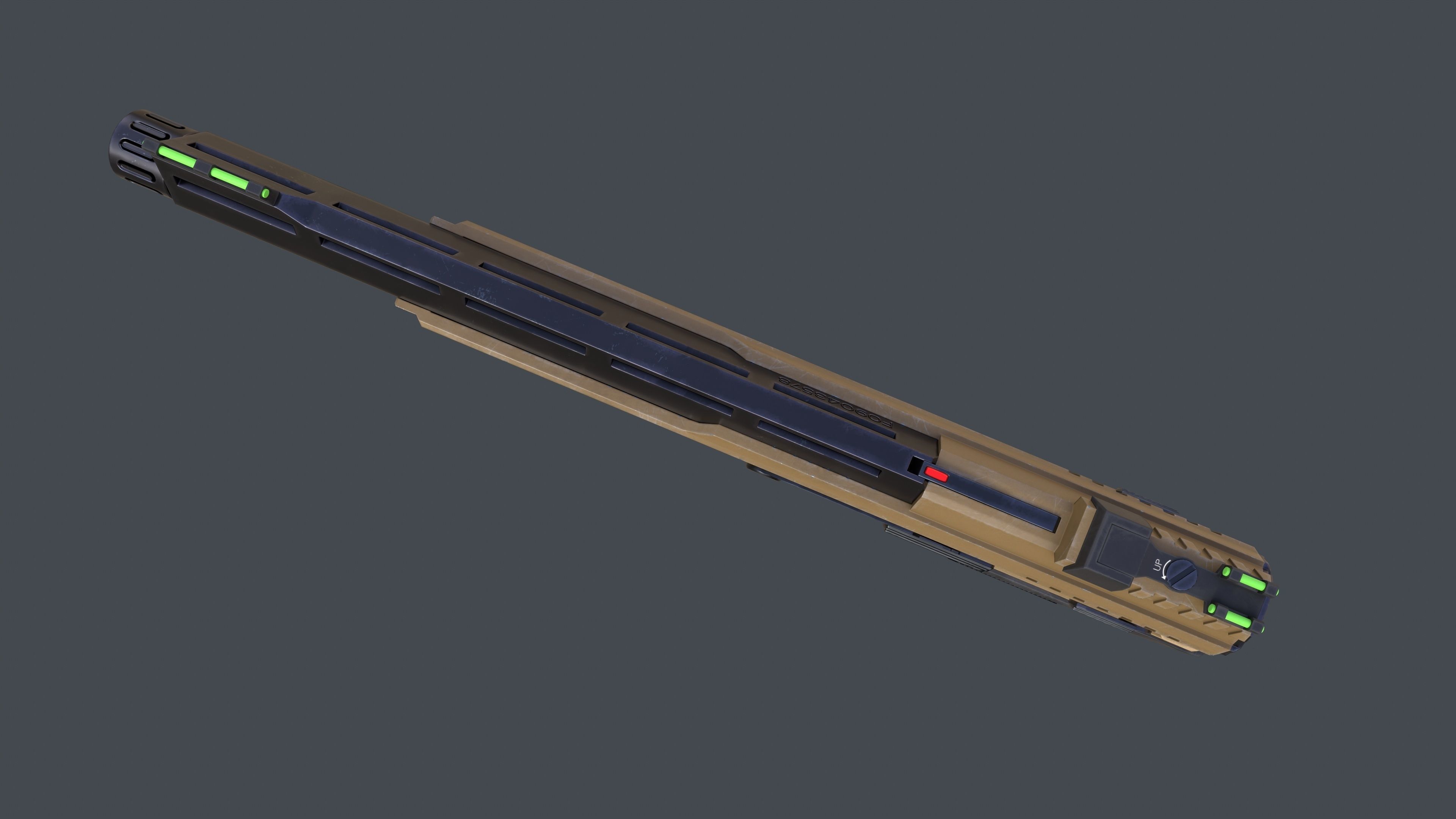Pistol Long Range Coyote and Silencer Low-poly 3D model_6