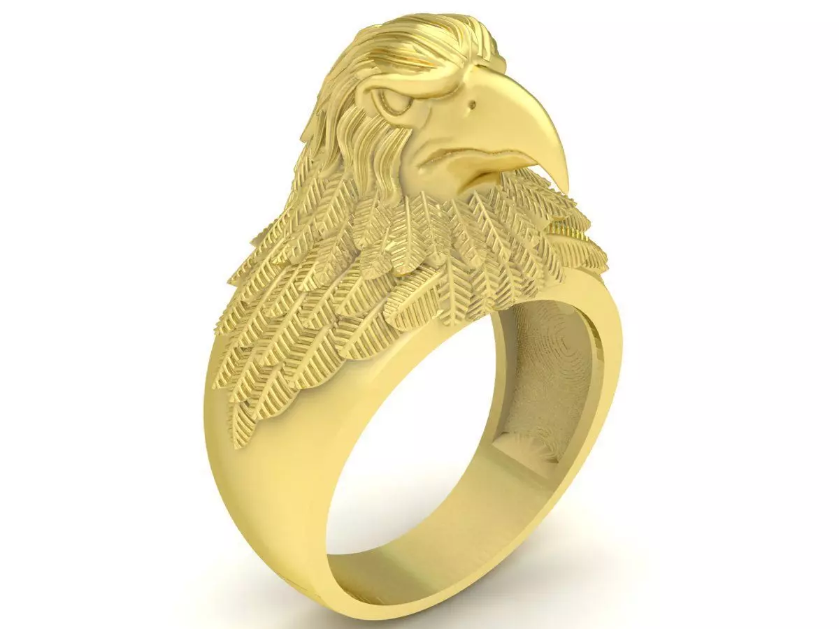 Luxury Eagle Head Men Ring 3D Jewelry Model 3891 3D print model