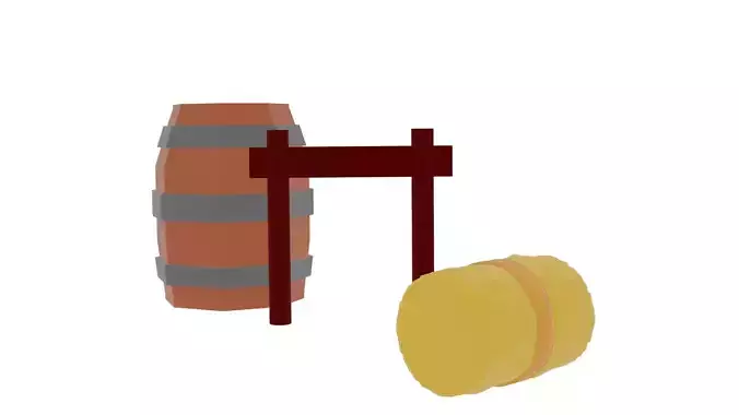 low poly countryside decoration set