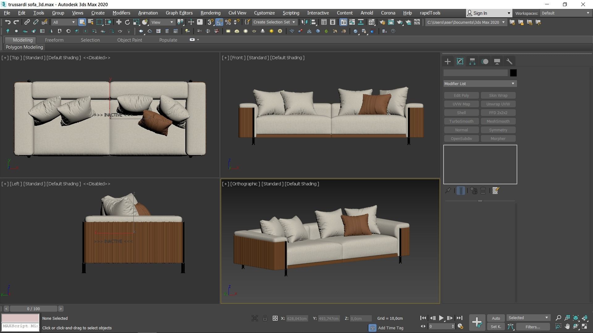 The Deven Trussardi sofa Low-poly 3D model_3