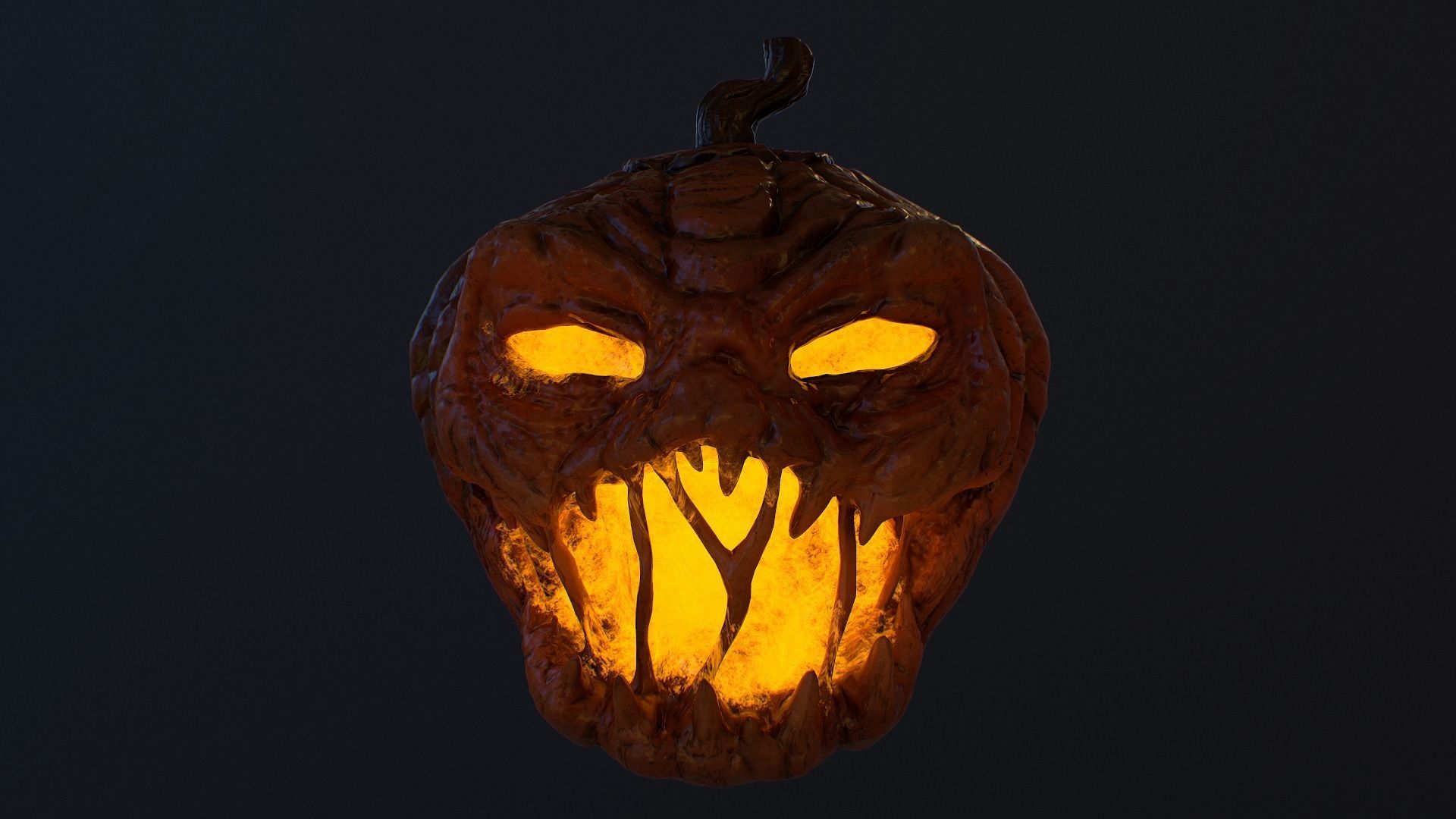 Pumpkin halloween with glowing eyes Low-poly 3D model_22