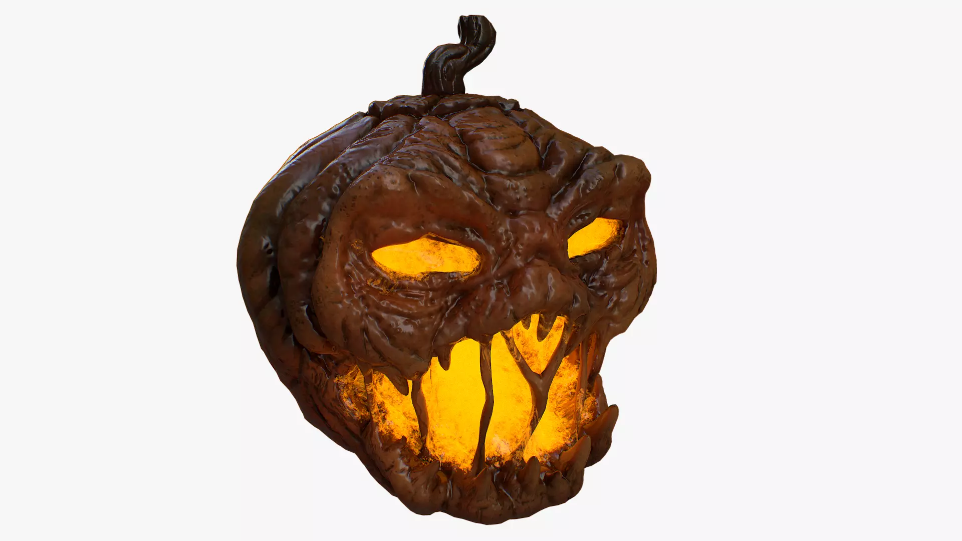 Pumpkin halloween with glowing eyes Low-poly 3D model_0