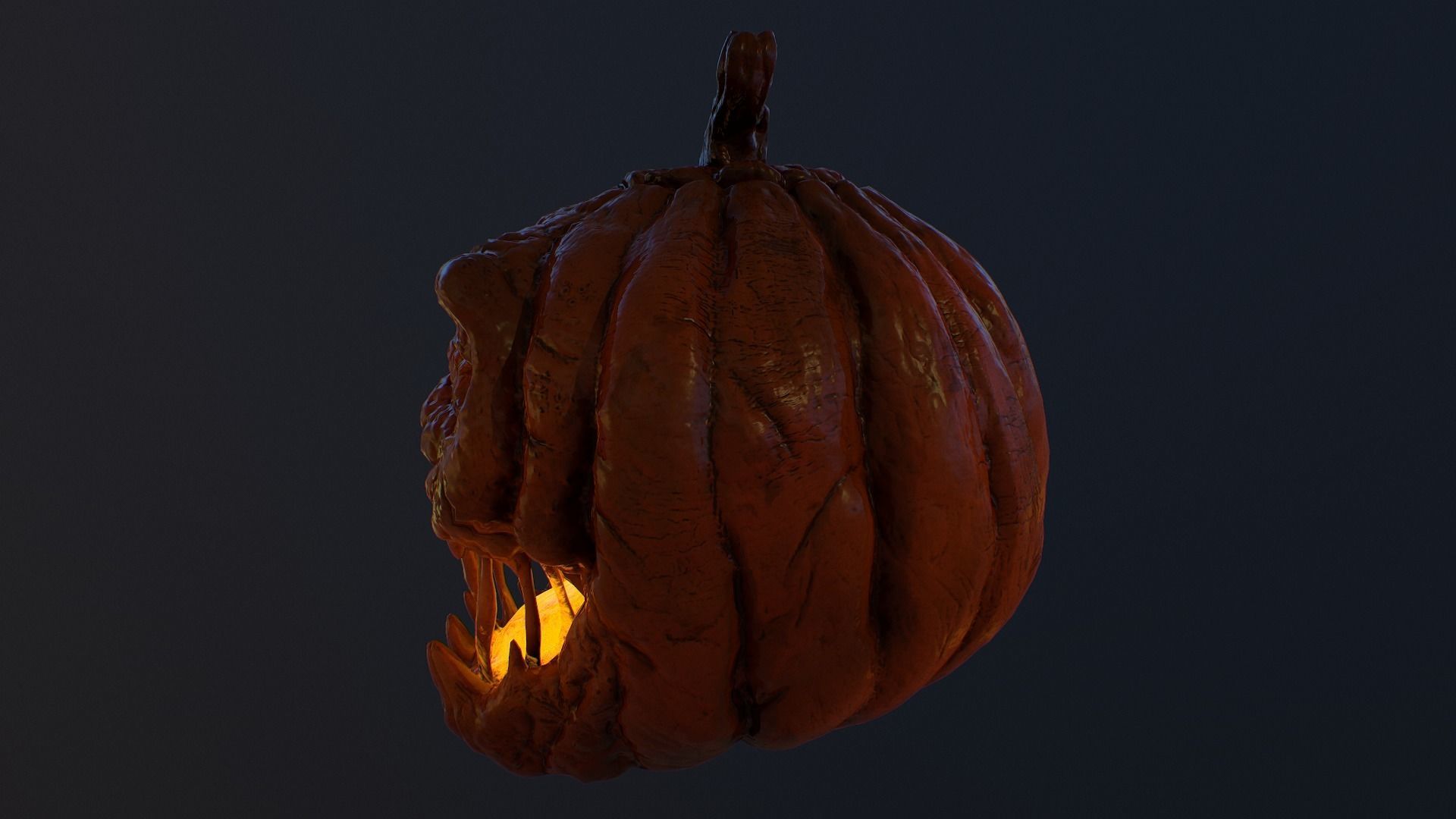 Pumpkin halloween with glowing eyes Low-poly 3D model_21
