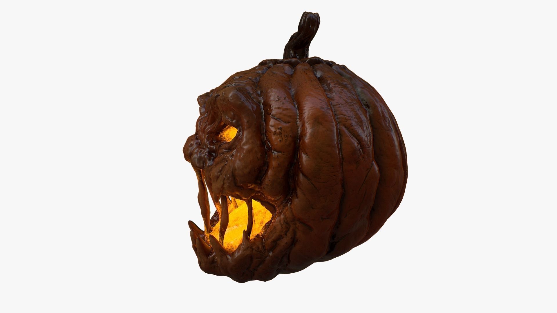 Pumpkin halloween with glowing eyes Low-poly 3D model_4