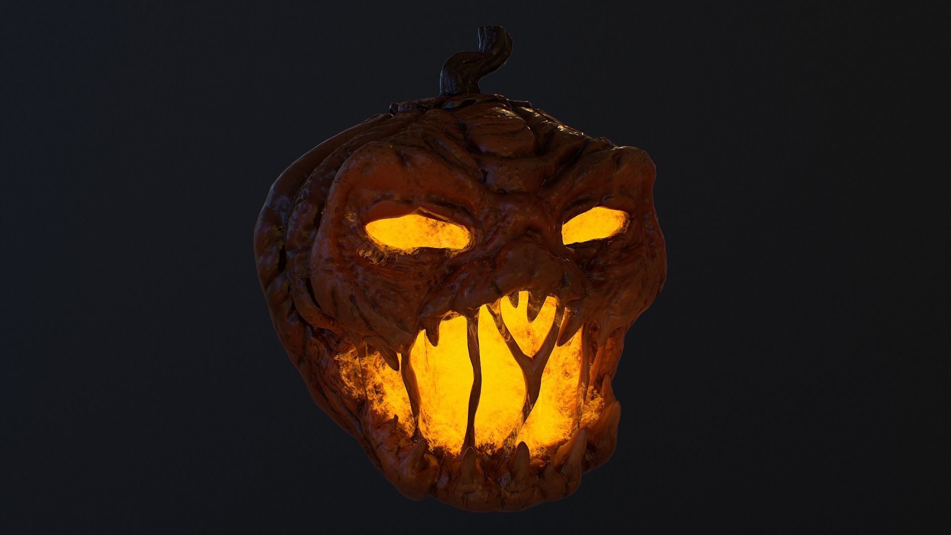 Pumpkin halloween with glowing eyes Low-poly 3D model_20