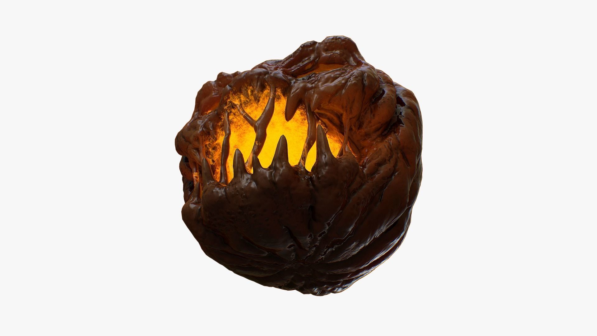 Pumpkin halloween with glowing eyes Low-poly 3D model_13