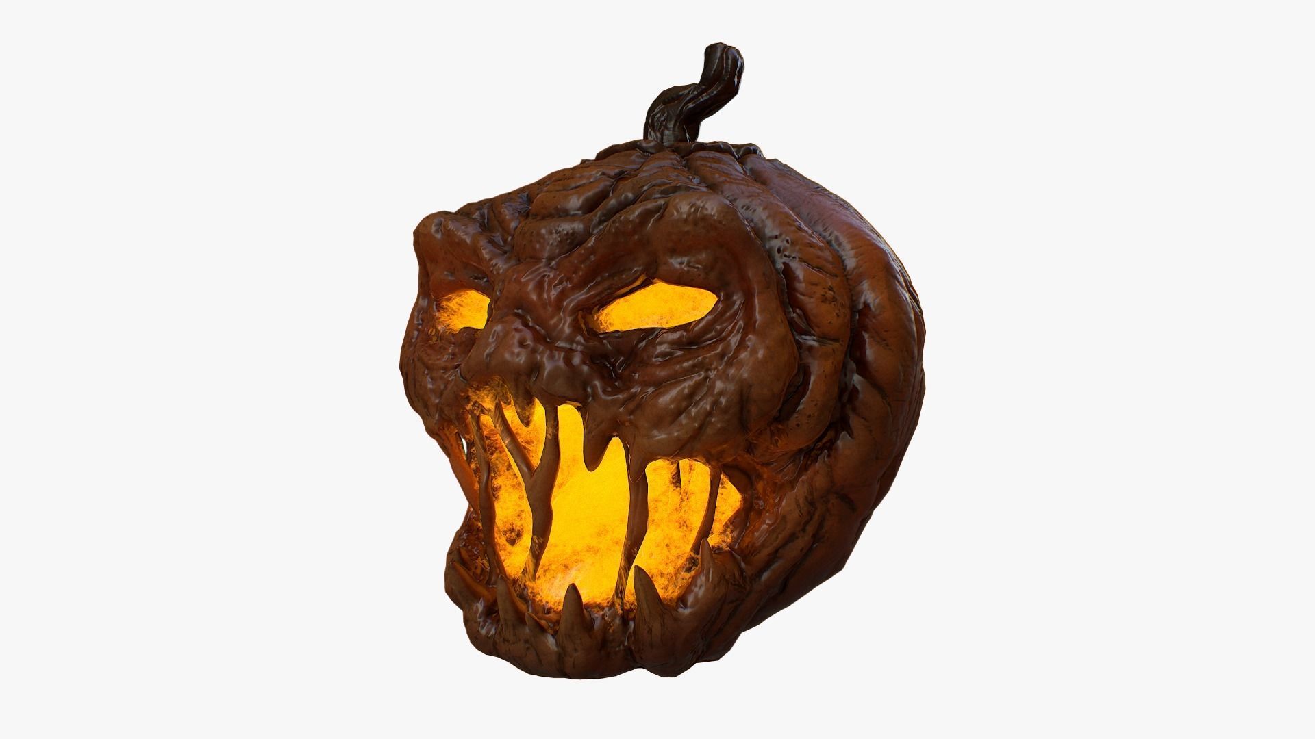 Pumpkin halloween with glowing eyes Low-poly 3D model_3