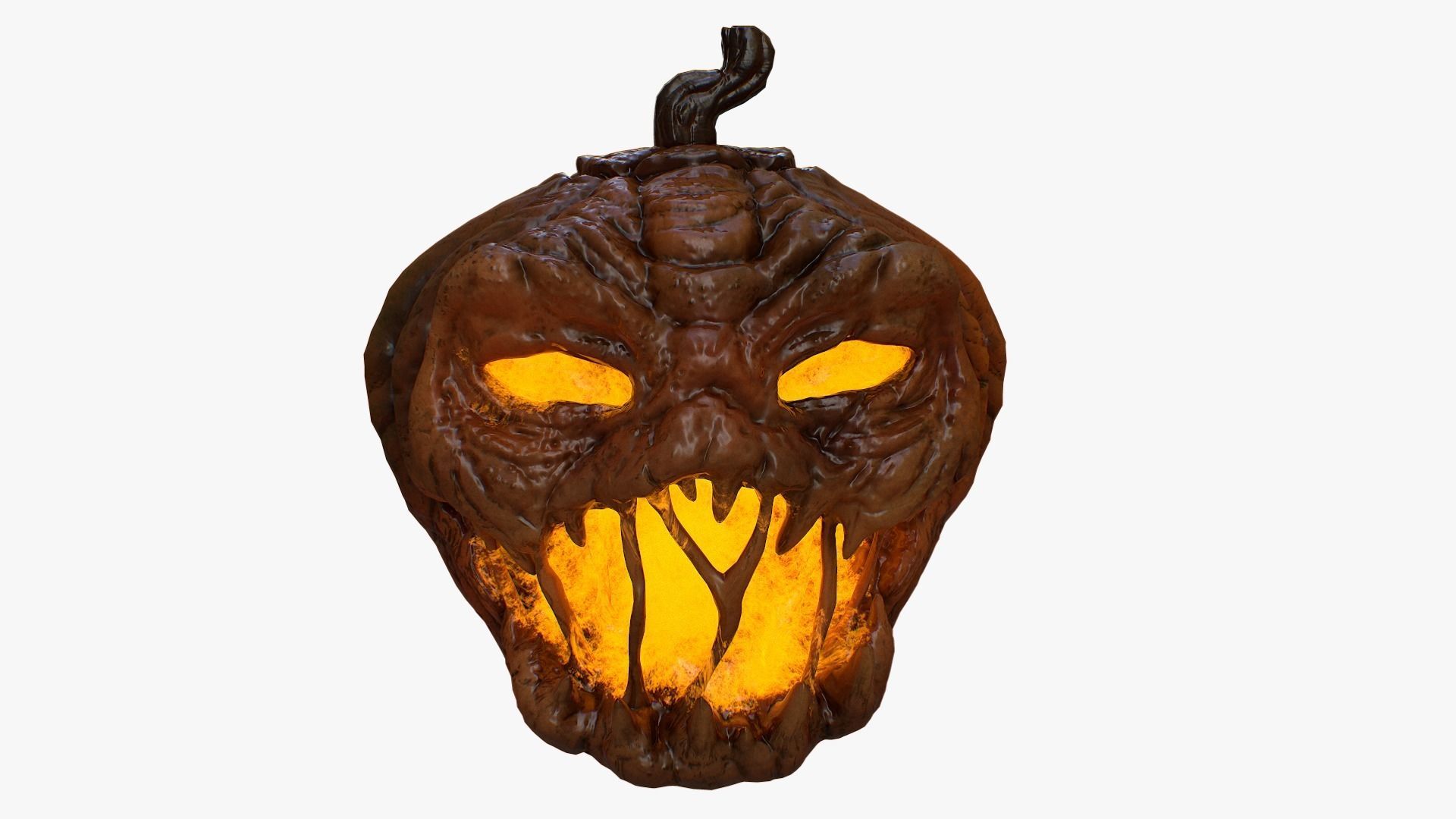 Pumpkin halloween with glowing eyes Low-poly 3D model_2