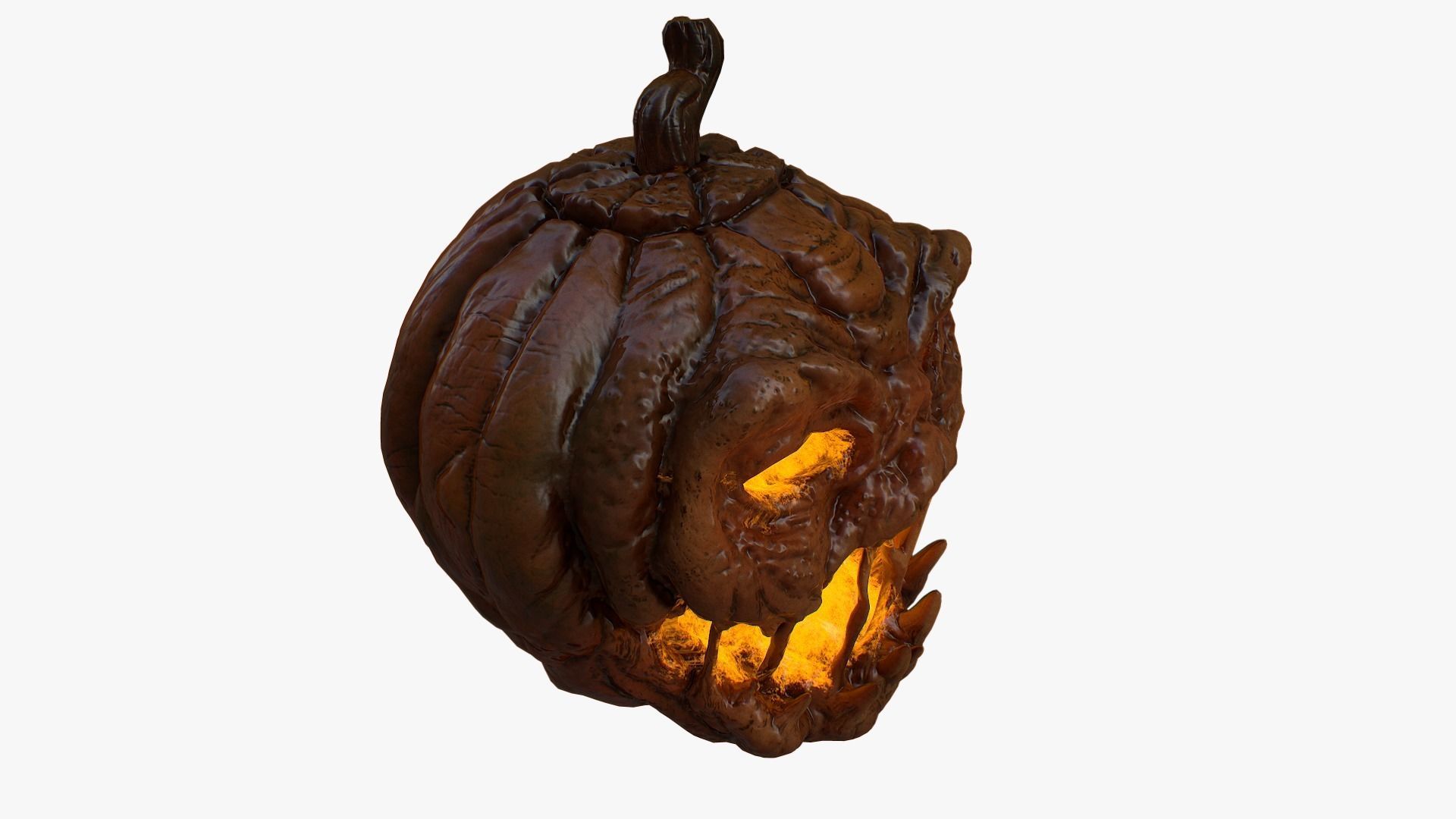 Pumpkin halloween with glowing eyes Low-poly 3D model_8