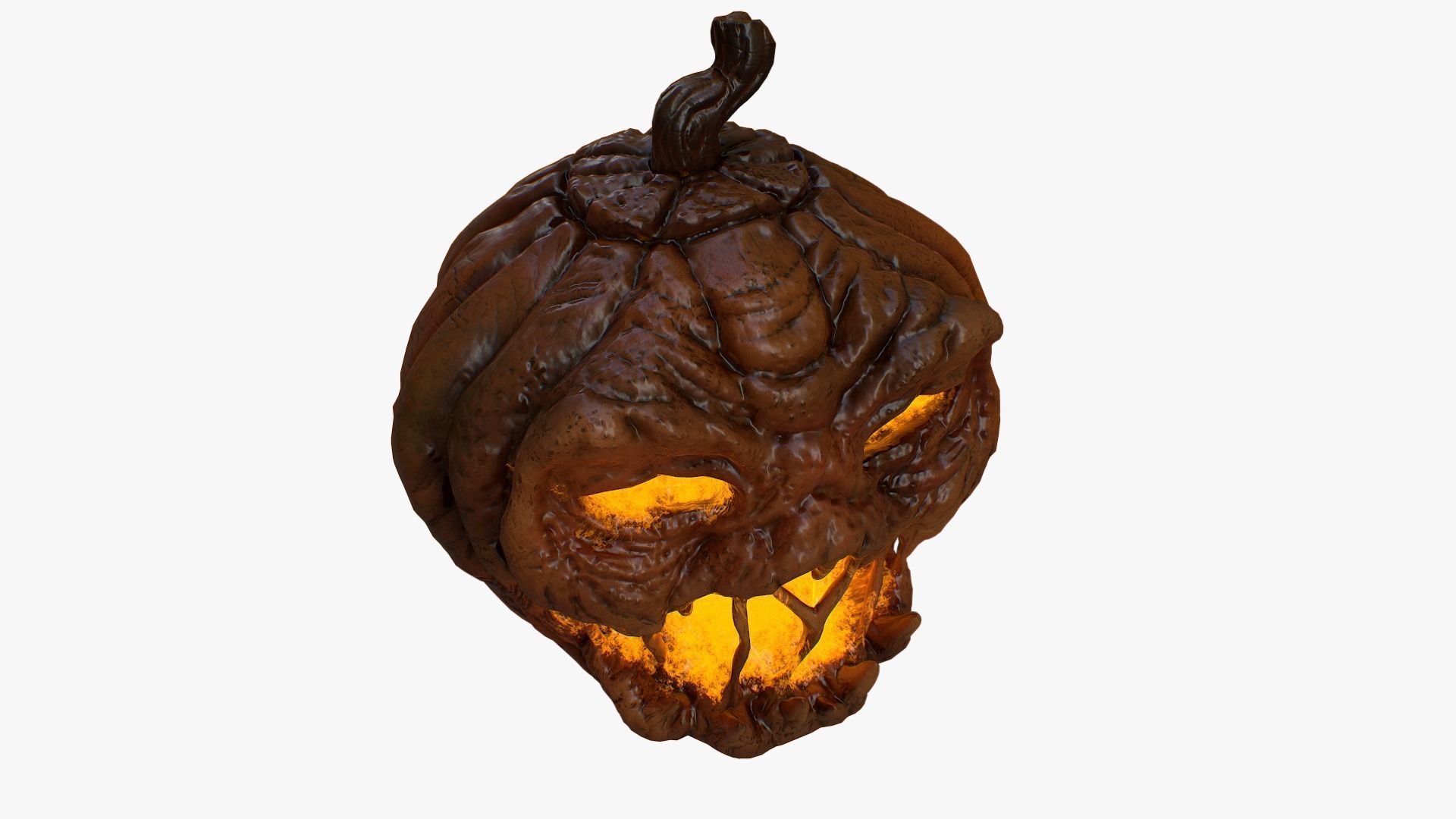 Pumpkin halloween with glowing eyes Low-poly 3D model_9