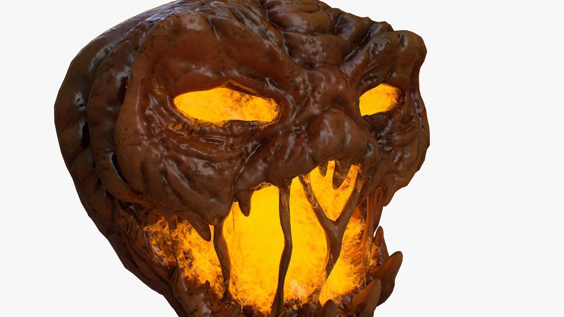 Pumpkin halloween with glowing eyes Low-poly 3D model_14
