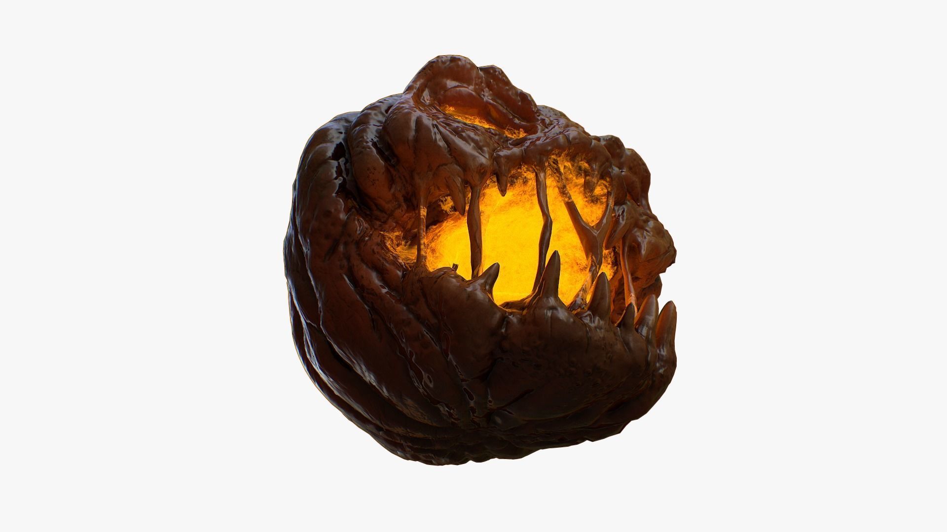 Pumpkin halloween with glowing eyes Low-poly 3D model_12