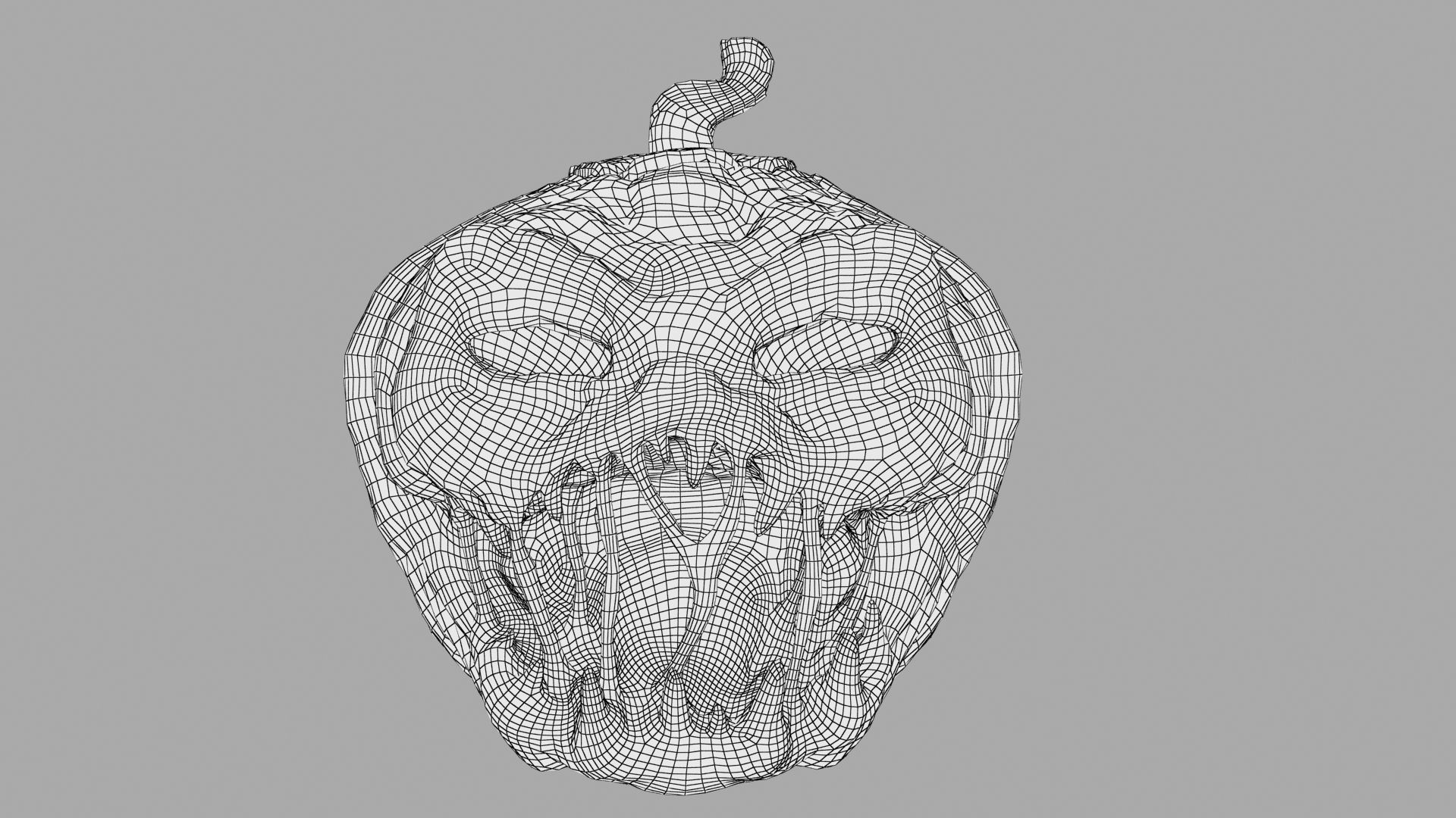 Pumpkin halloween with glowing eyes Low-poly 3D model_24