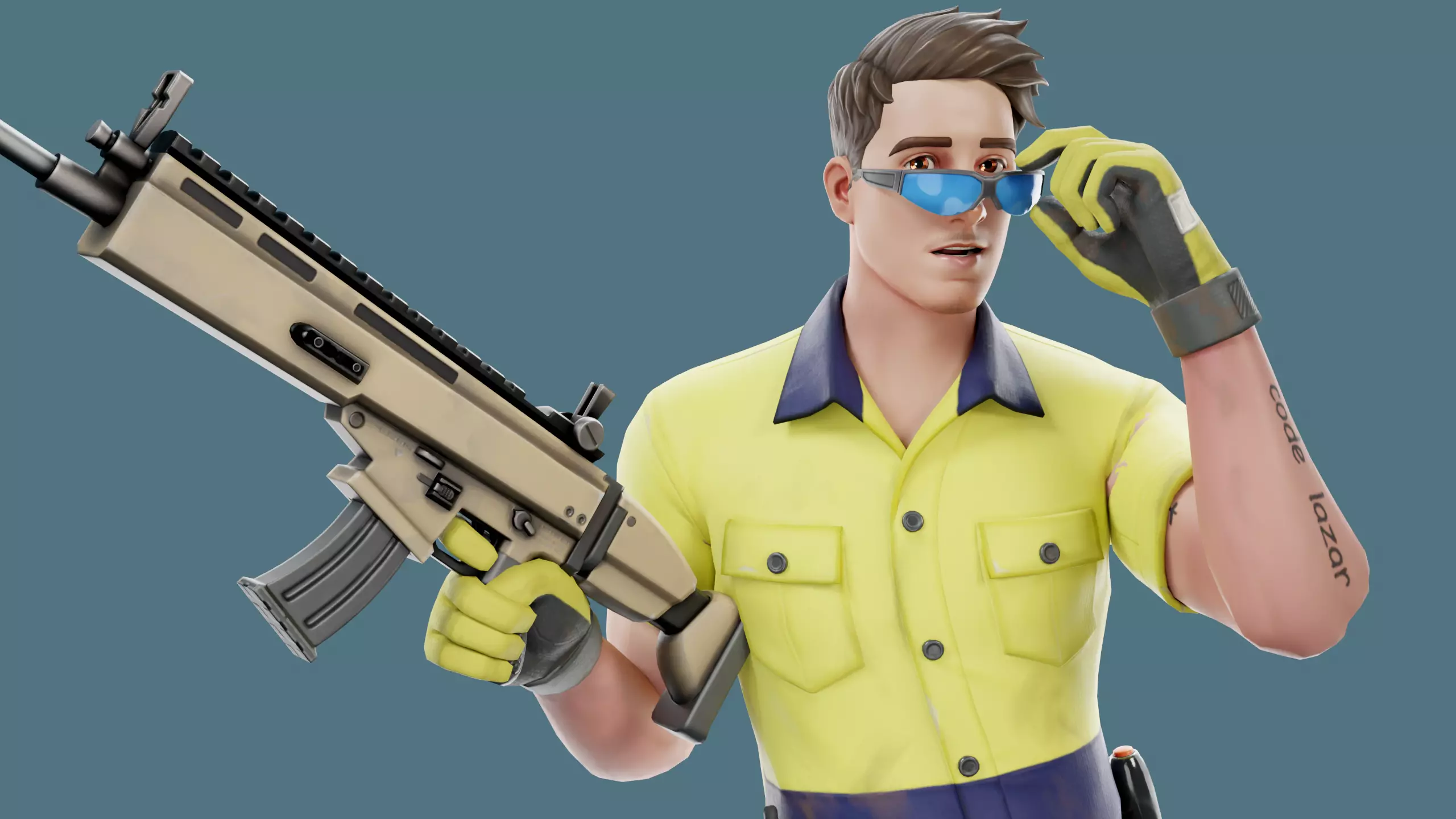 Fortnite Character Lazarbeam Low-poly 3D model