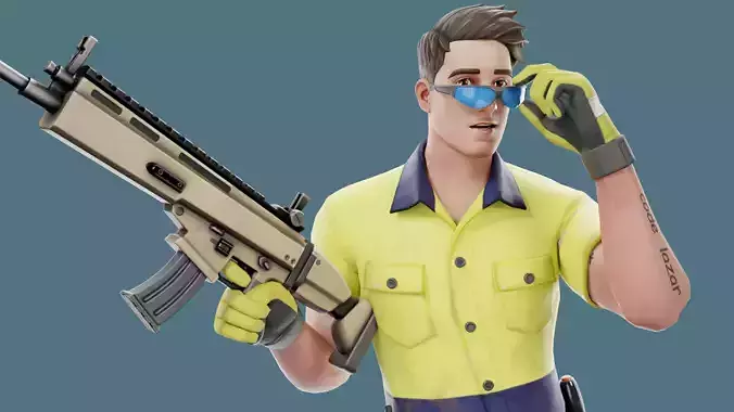 Fortnite Character Lazarbeam Low-poly 3D model