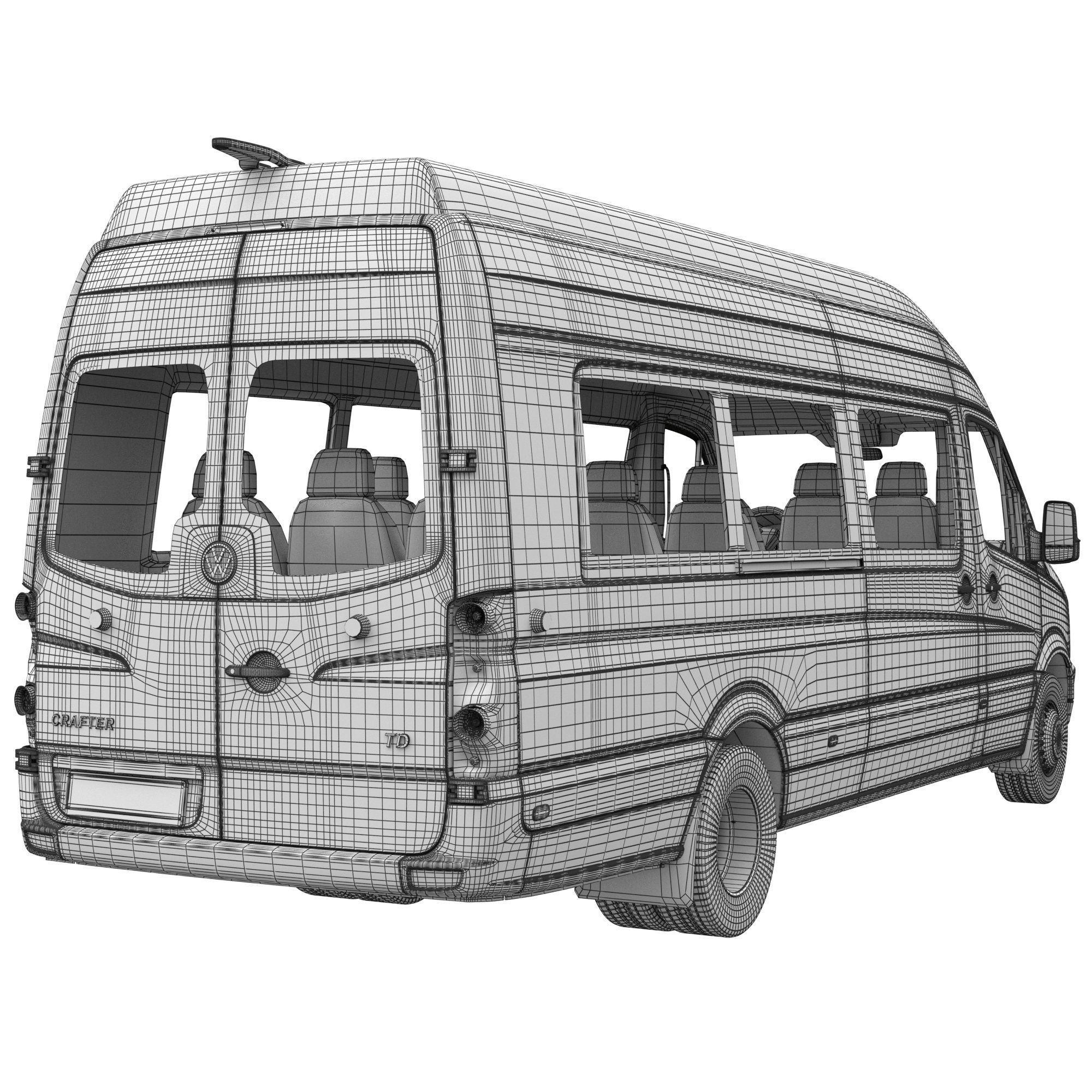 VW Crafter 2011 minibus MAXI 3D model_14