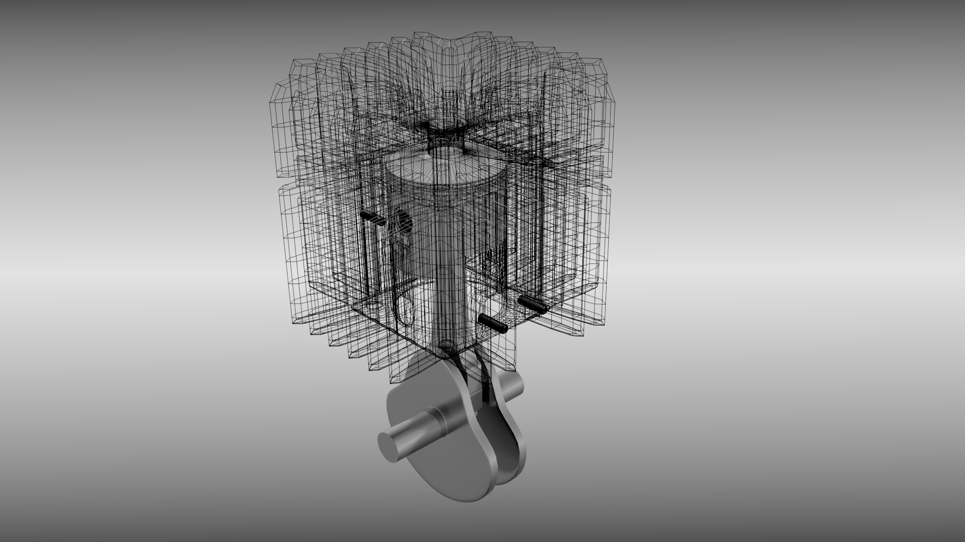 Two stroke cylinder and piston set 3D model_4