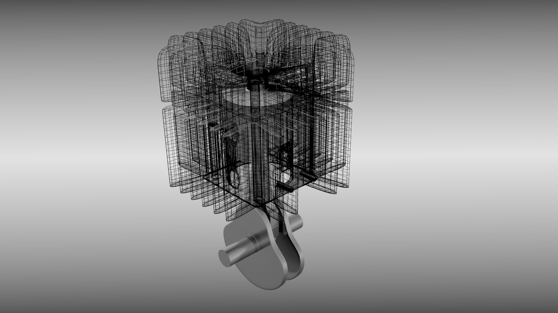 Two stroke cylinder and piston set 3D model_5