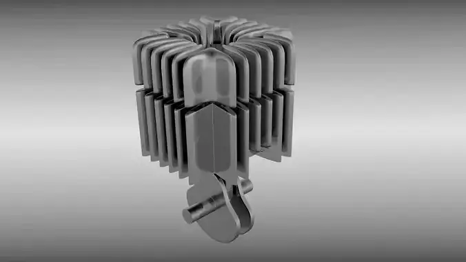 Two stroke cylinder and piston set 3D model