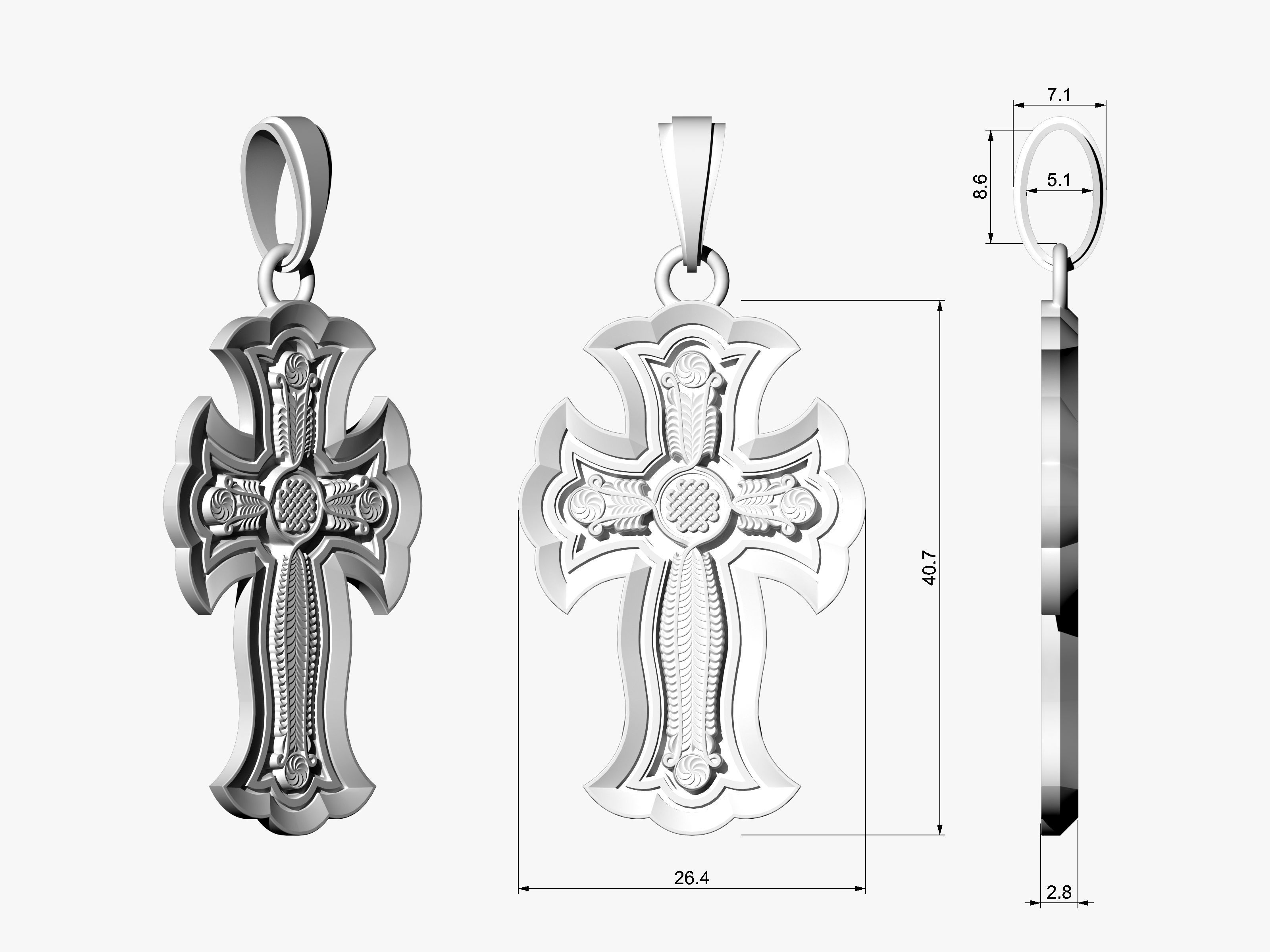 Jewelry Cross Khach Armenia  3D print model_4