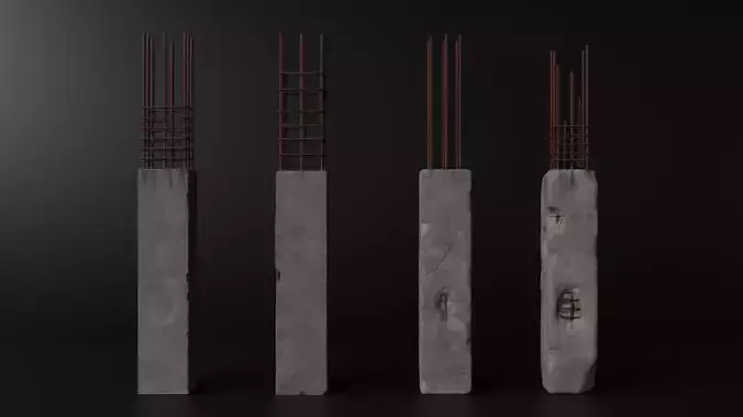 Concrete pillars set -1