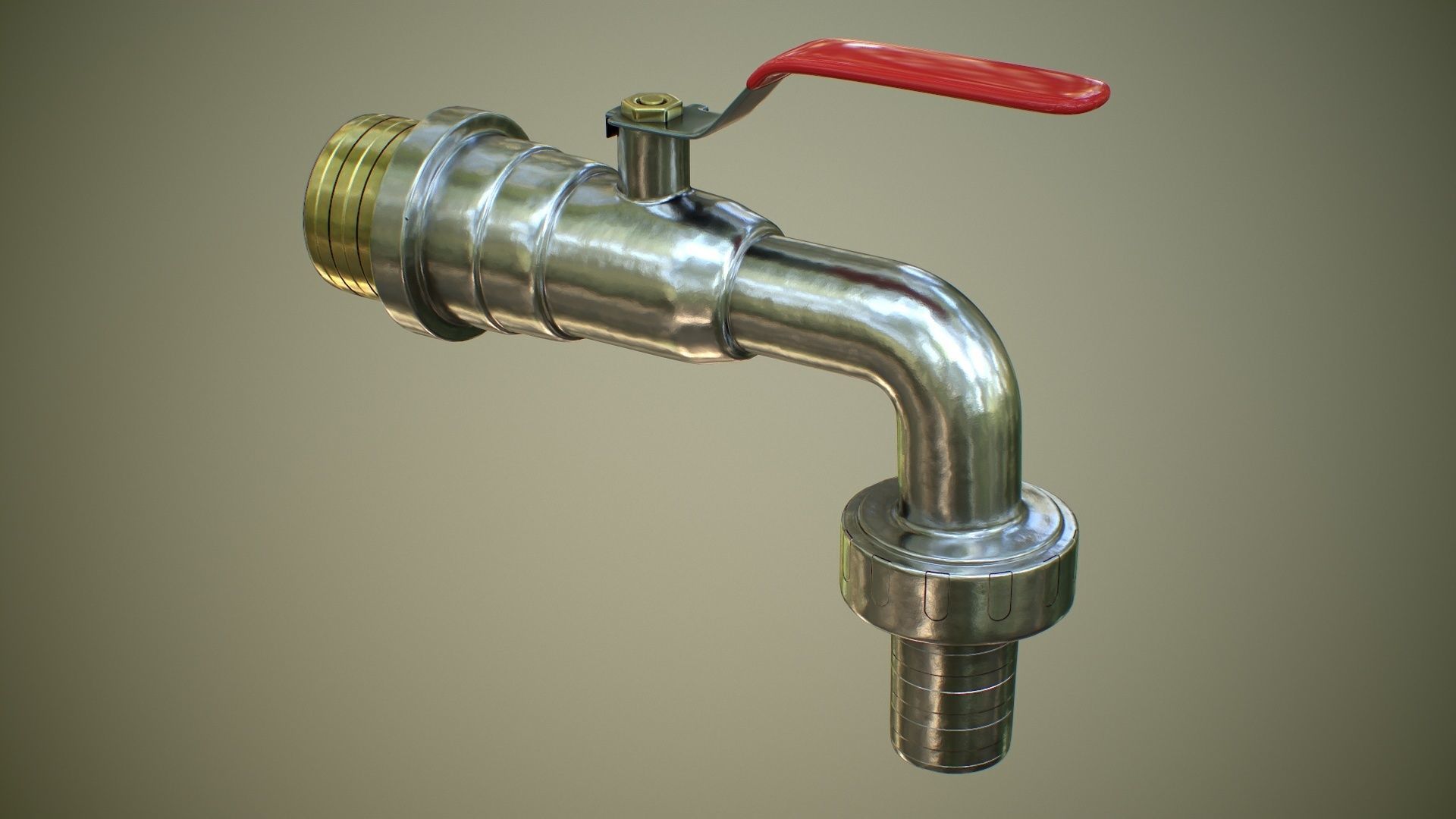 Garden Tap 3D model_2