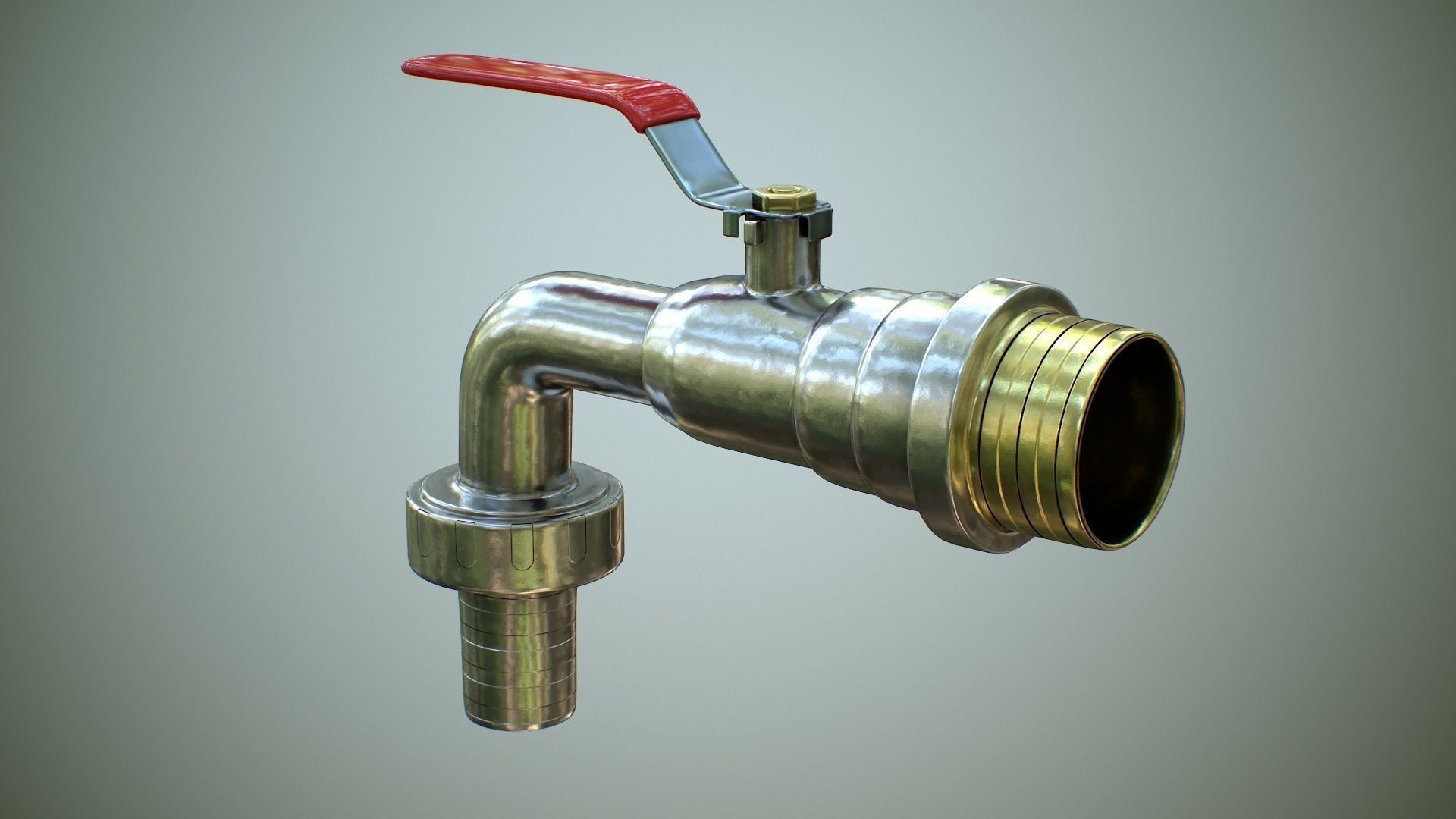 Garden Tap 3D model_4