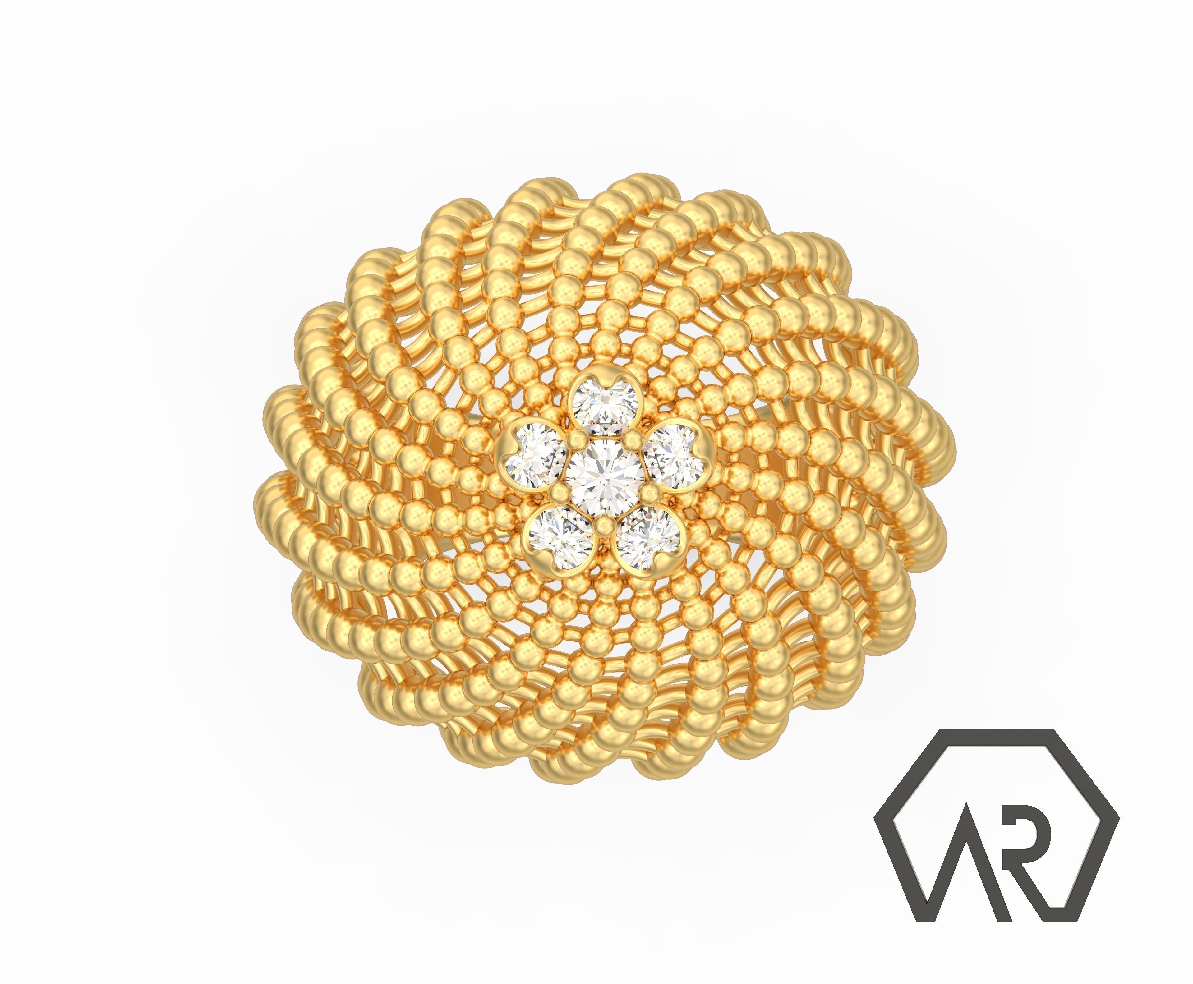 Cactus Ring 3D print model D17 3D print model_2