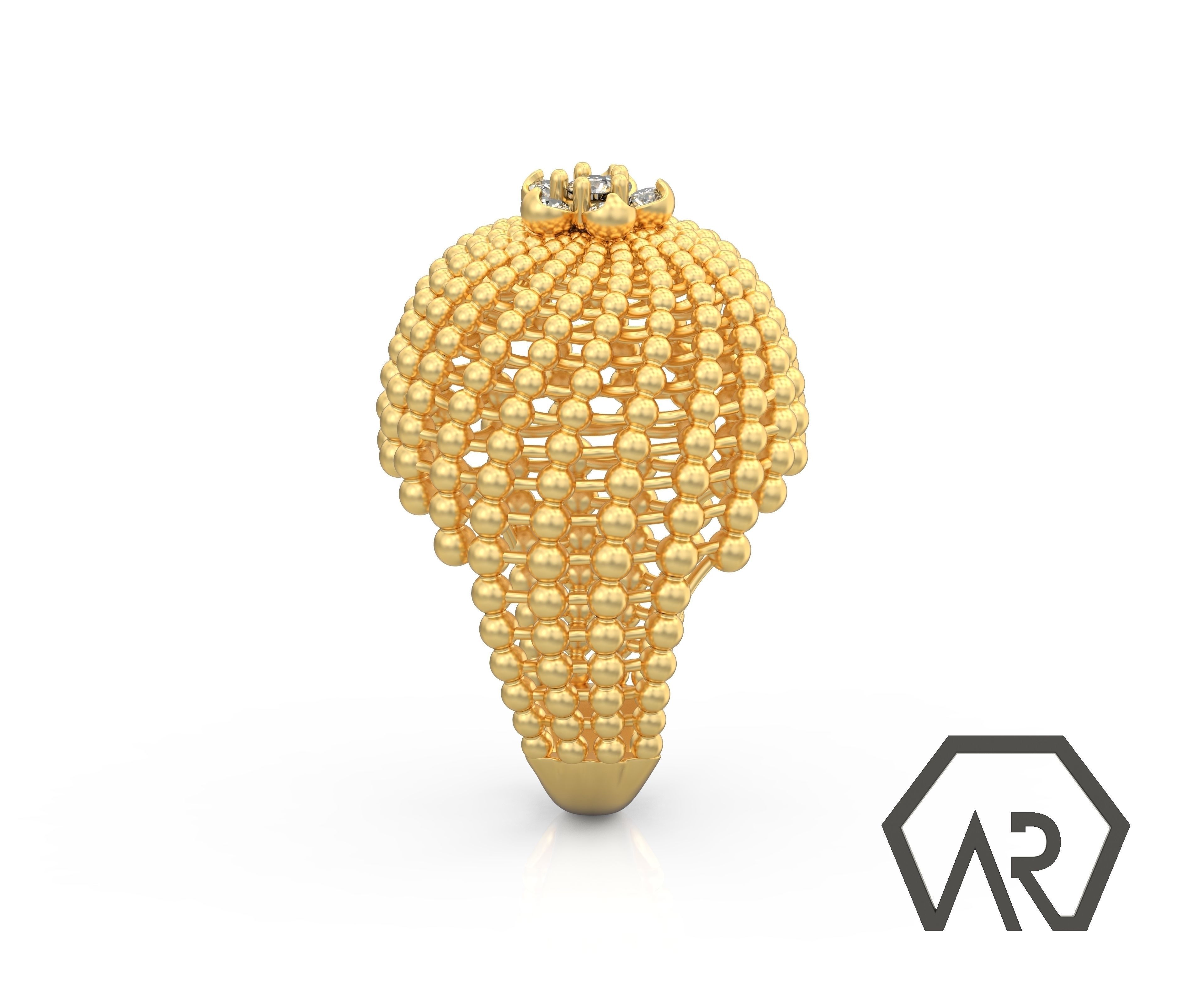 Cactus Ring 3D print model D17 3D print model_1