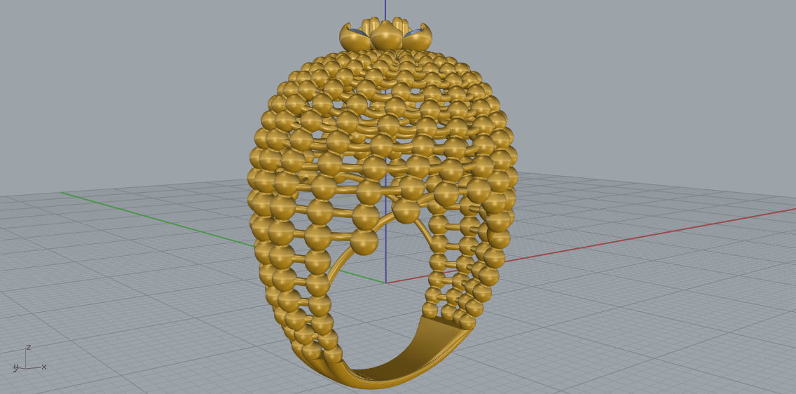 Cactus Ring 3D print model D17 3D print model_12