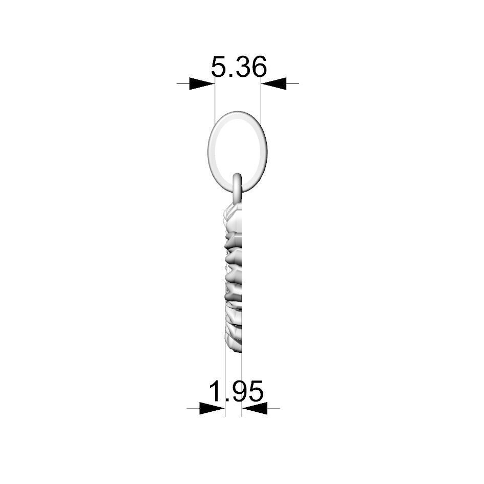 Sunflower pendant 3D print model_4