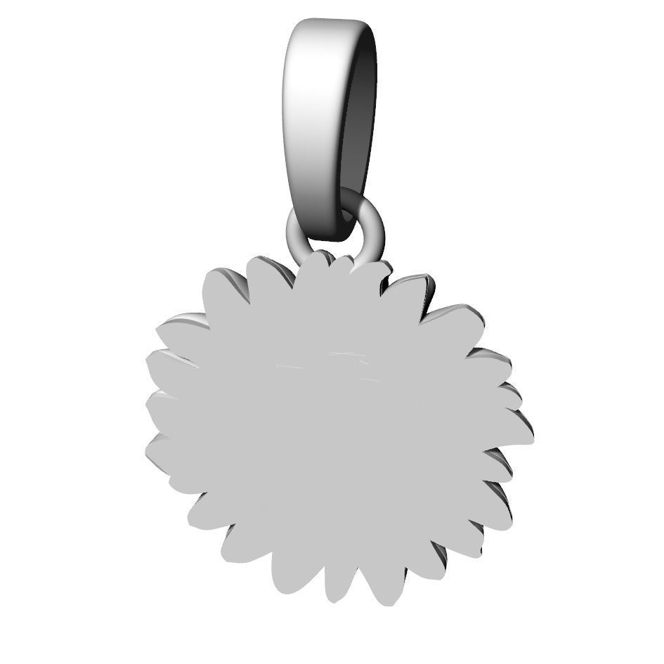 Sunflower pendant 3D print model_5