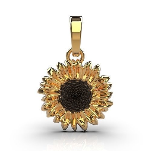 Sunflower pendant 3D print model