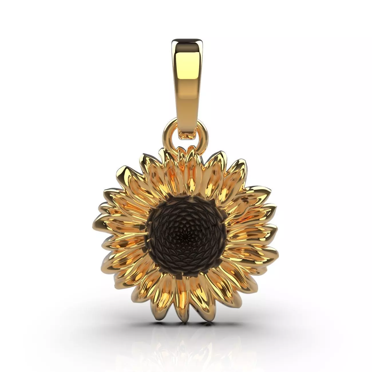 Sunflower pendant 3D print model_0