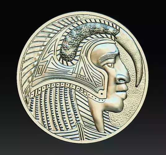 fighter egyptian head on coin