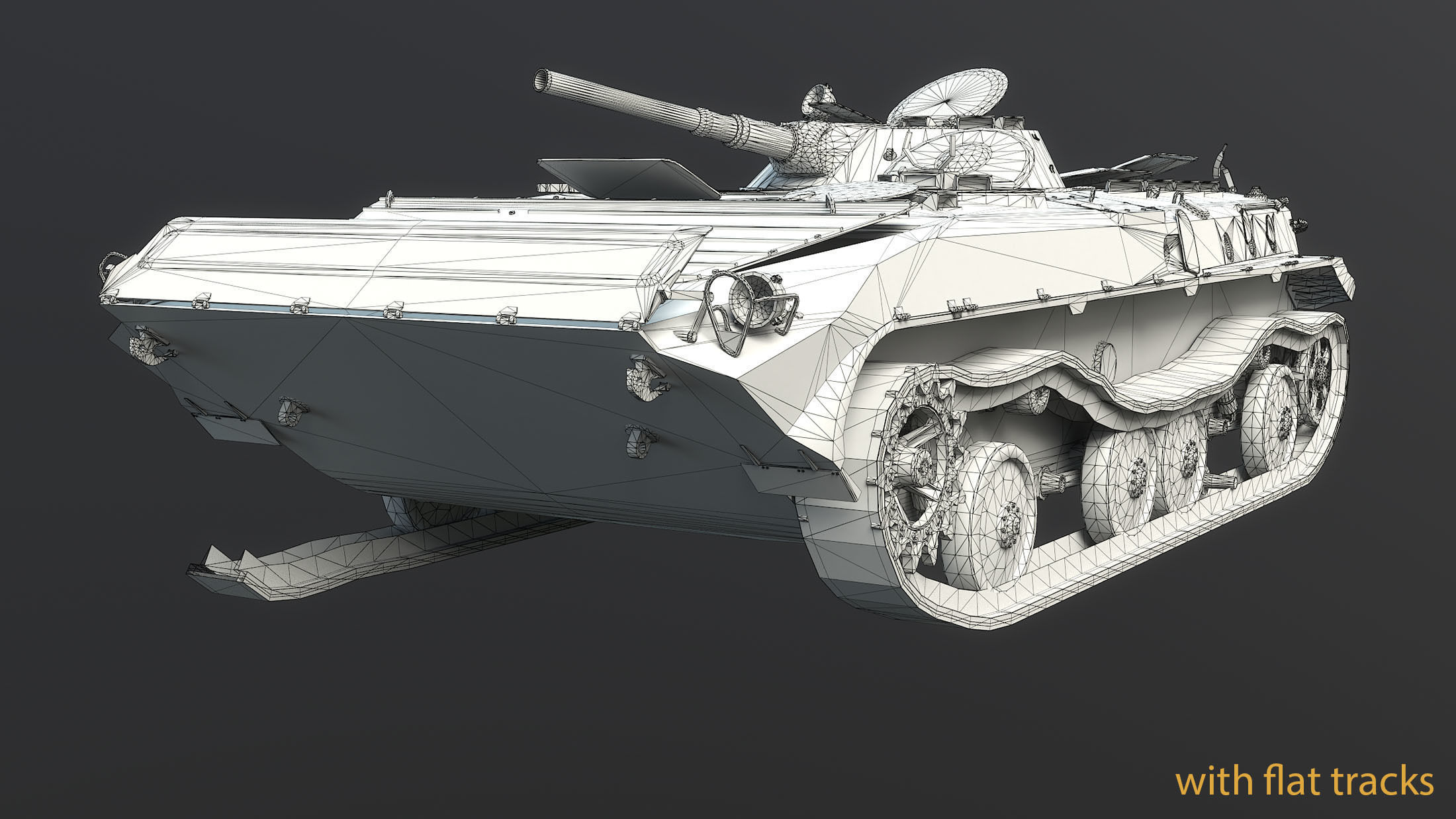 BMP-1 IFV Abandoned Low-poly 3D model_14