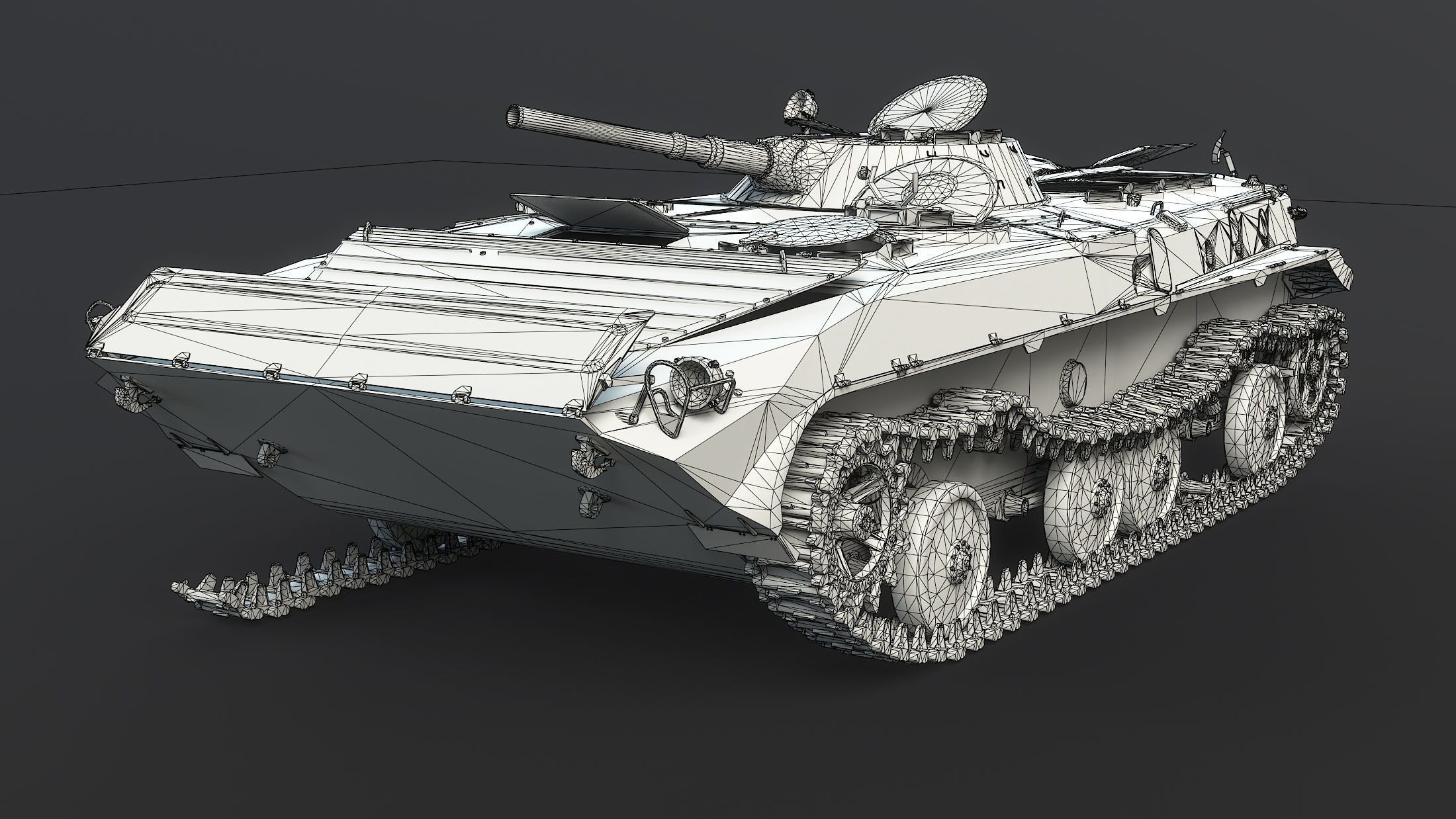 BMP-1 IFV Abandoned Low-poly 3D model_11