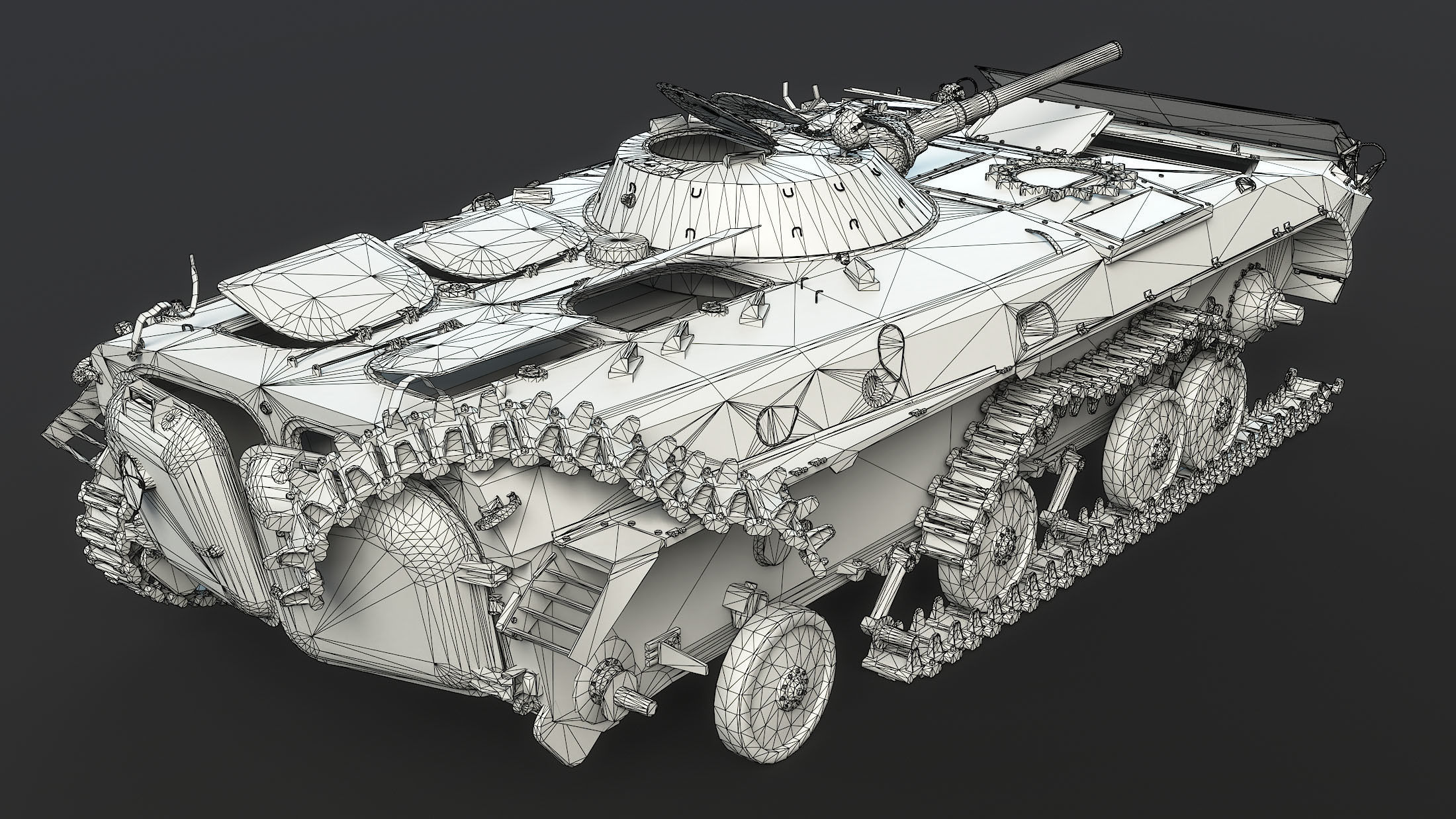 BMP-1 IFV Abandoned Low-poly 3D model_12