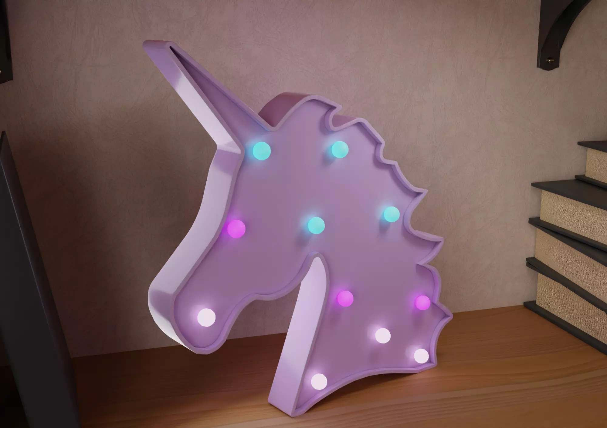 Unicorn-shaped Nightlight 3D model_0
