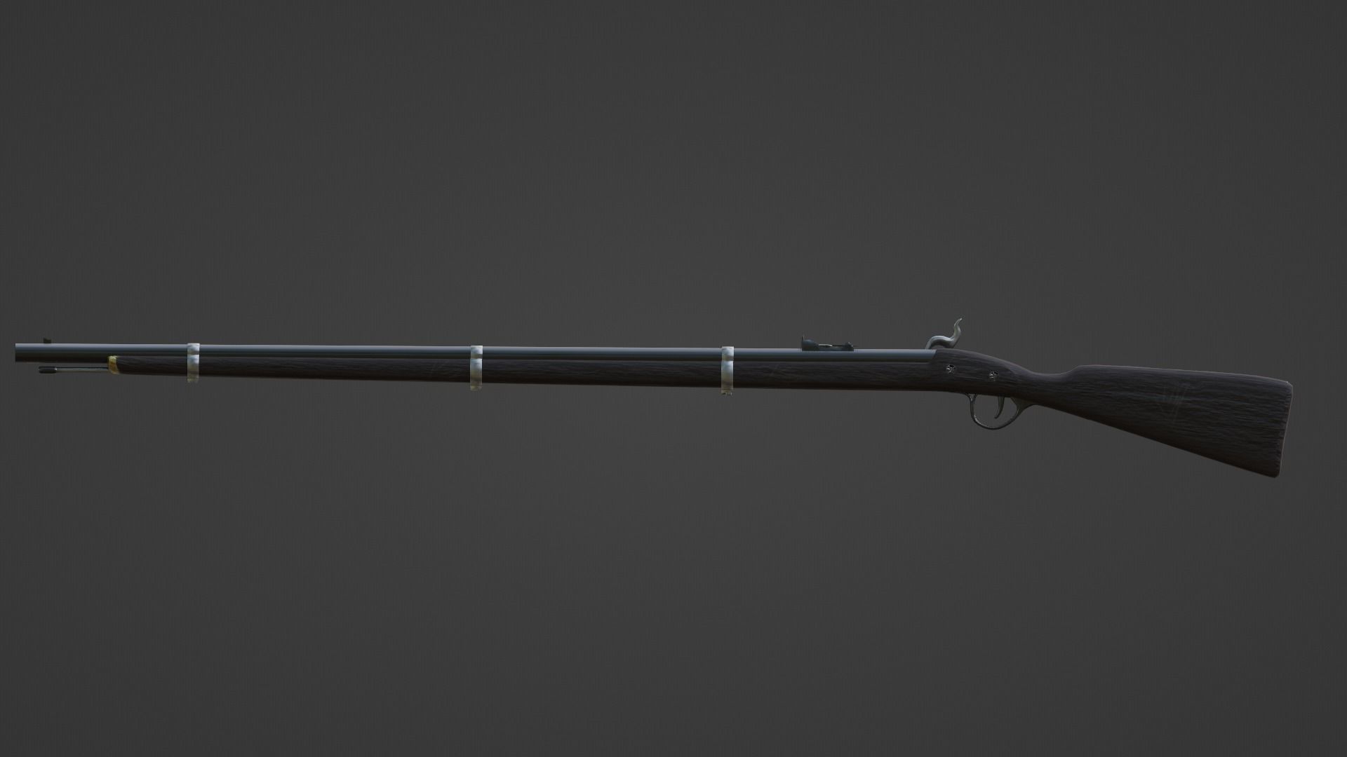 1853 Enfield Target Percussion Musket Low-poly 3D model_4