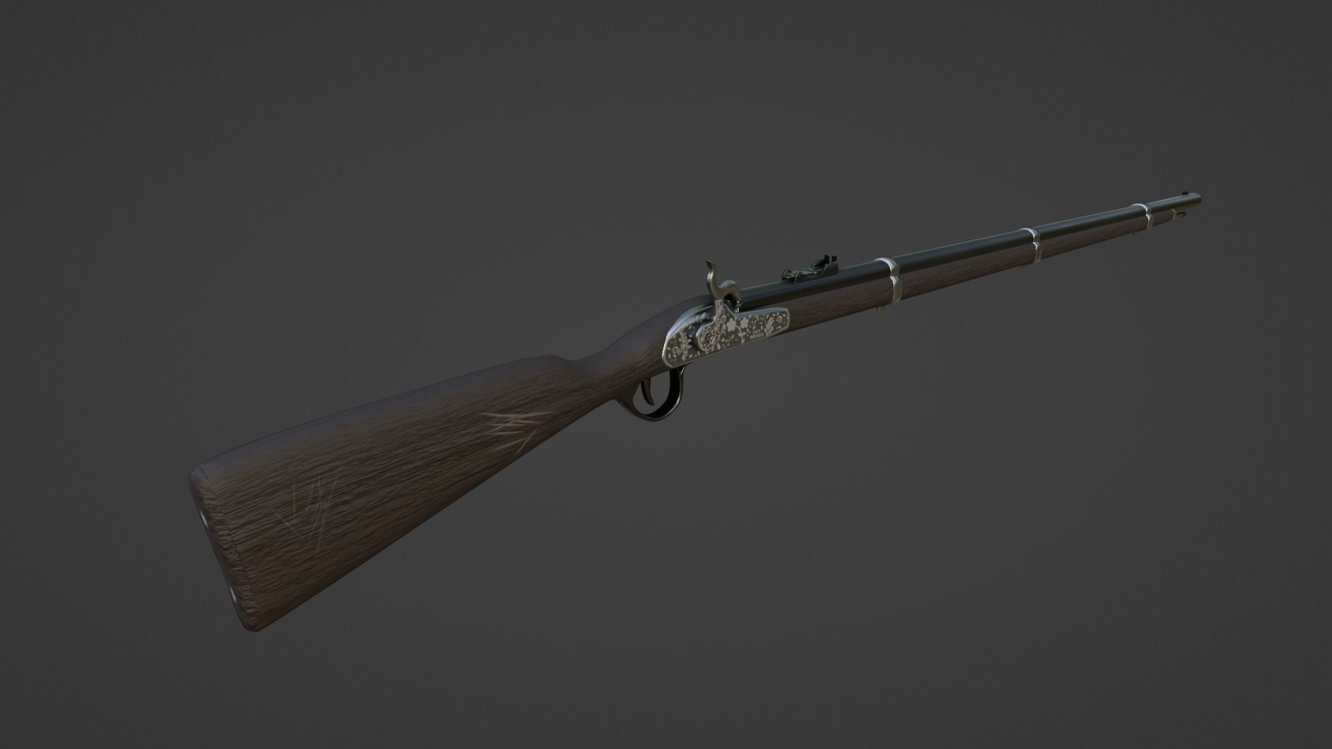 1853 Enfield Target Percussion Musket Low-poly 3D model_7
